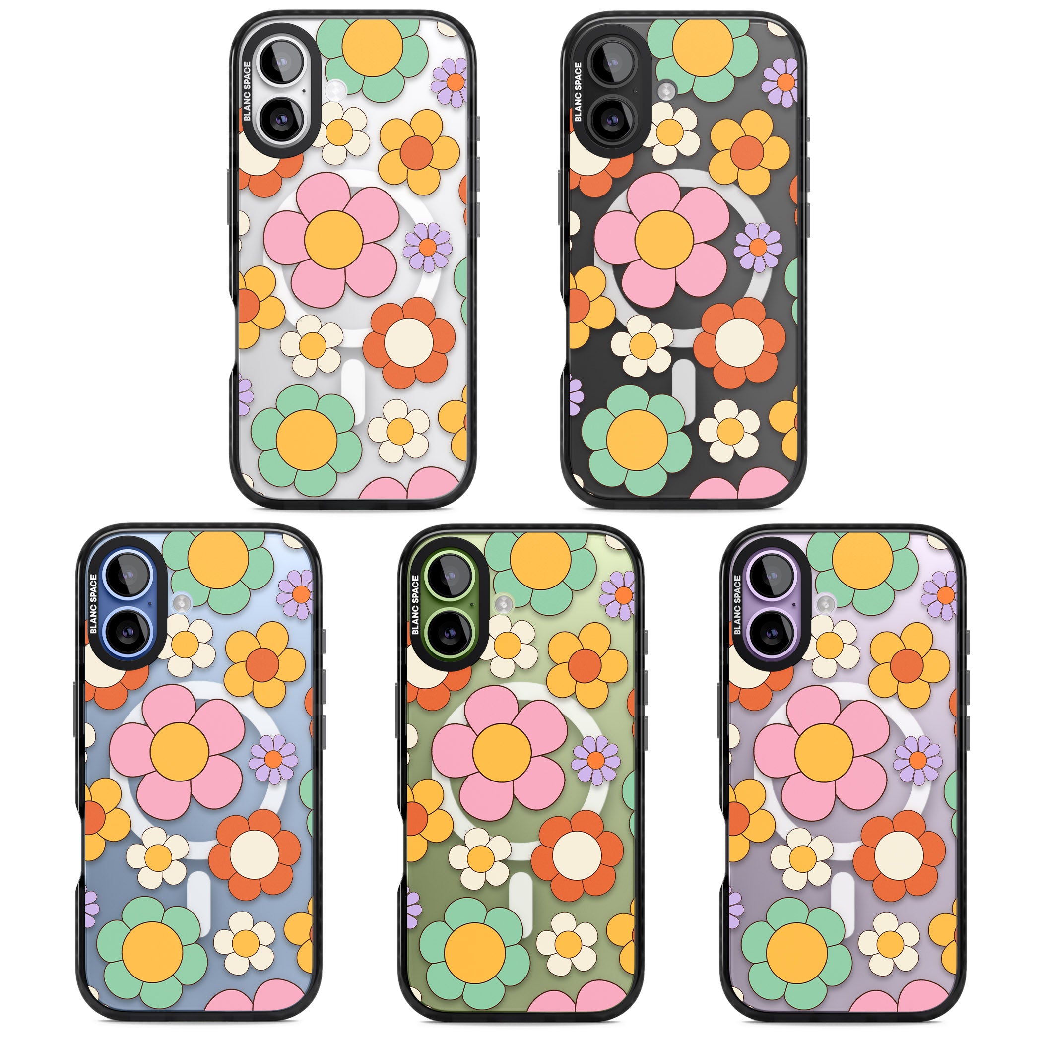 Groovy Blossoms iPhone 17 Impact Pro Black Phone Case APT Impact Protection