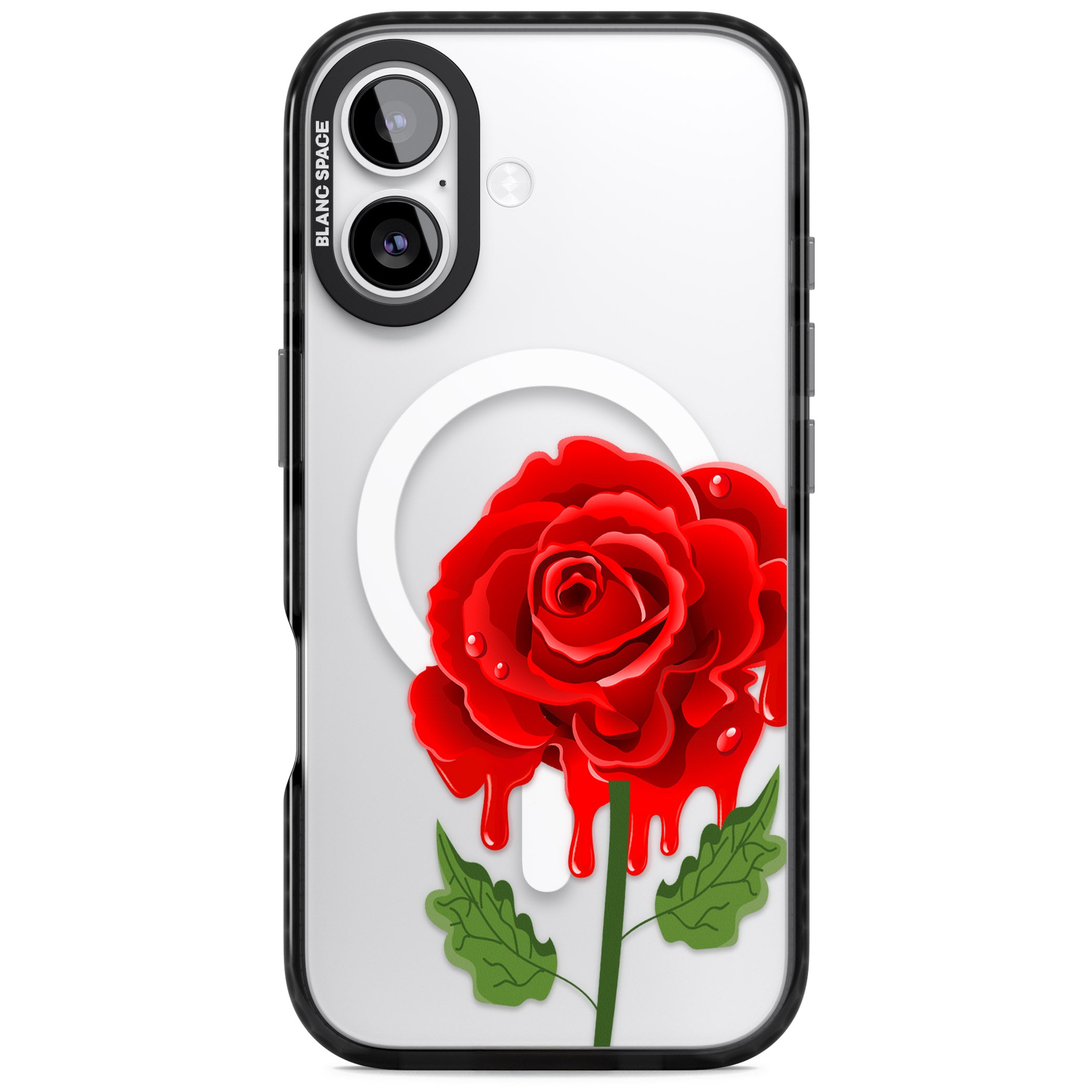 Melting Rose iPhone 17 Impact Pro Black Phone Case
