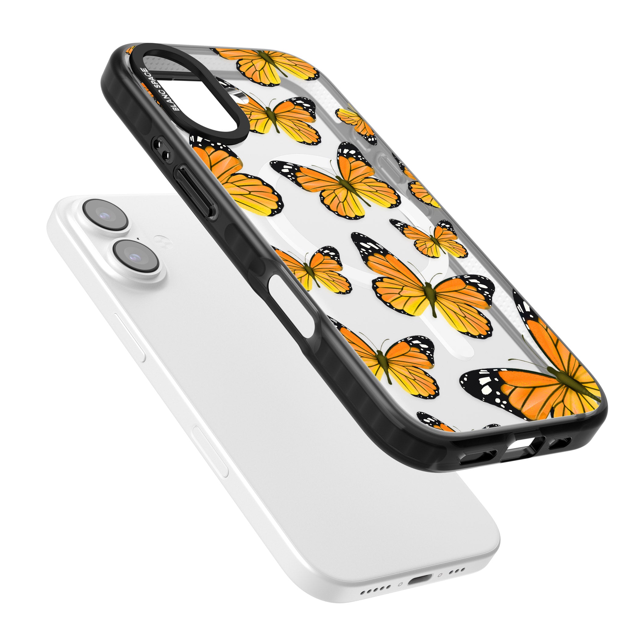 Sun Yellow Butterflies iPhone 17 Impact Pro Black Phone Case Colours