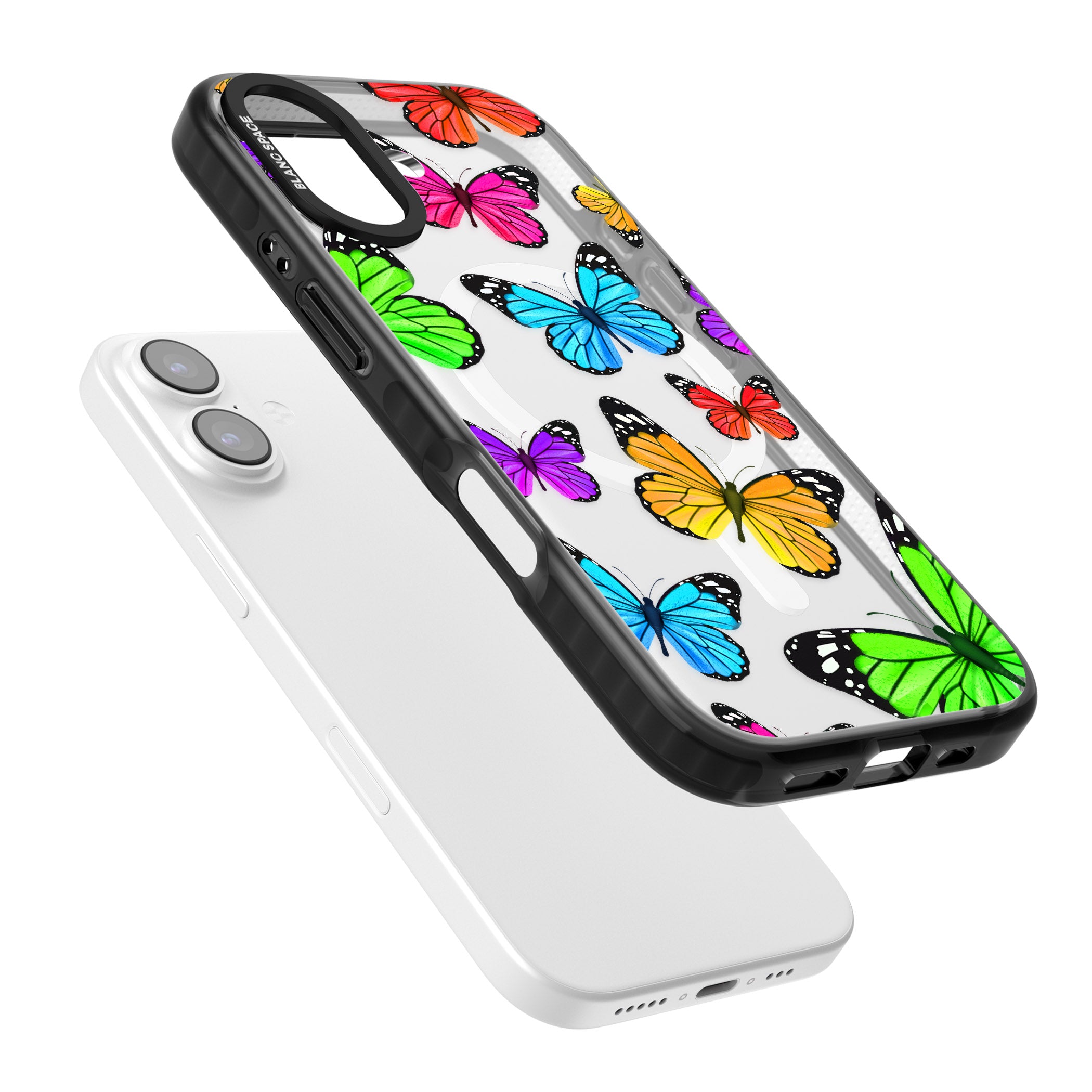 Vibrant Butterflies iPhone 17 Impact Pro Black Phone Case Colours