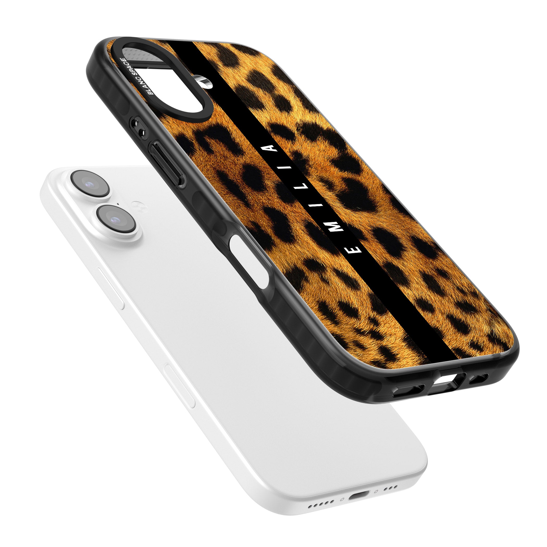 Personalised Leopard Print iPhone 17 Impact Pro Black Phone Case Colours