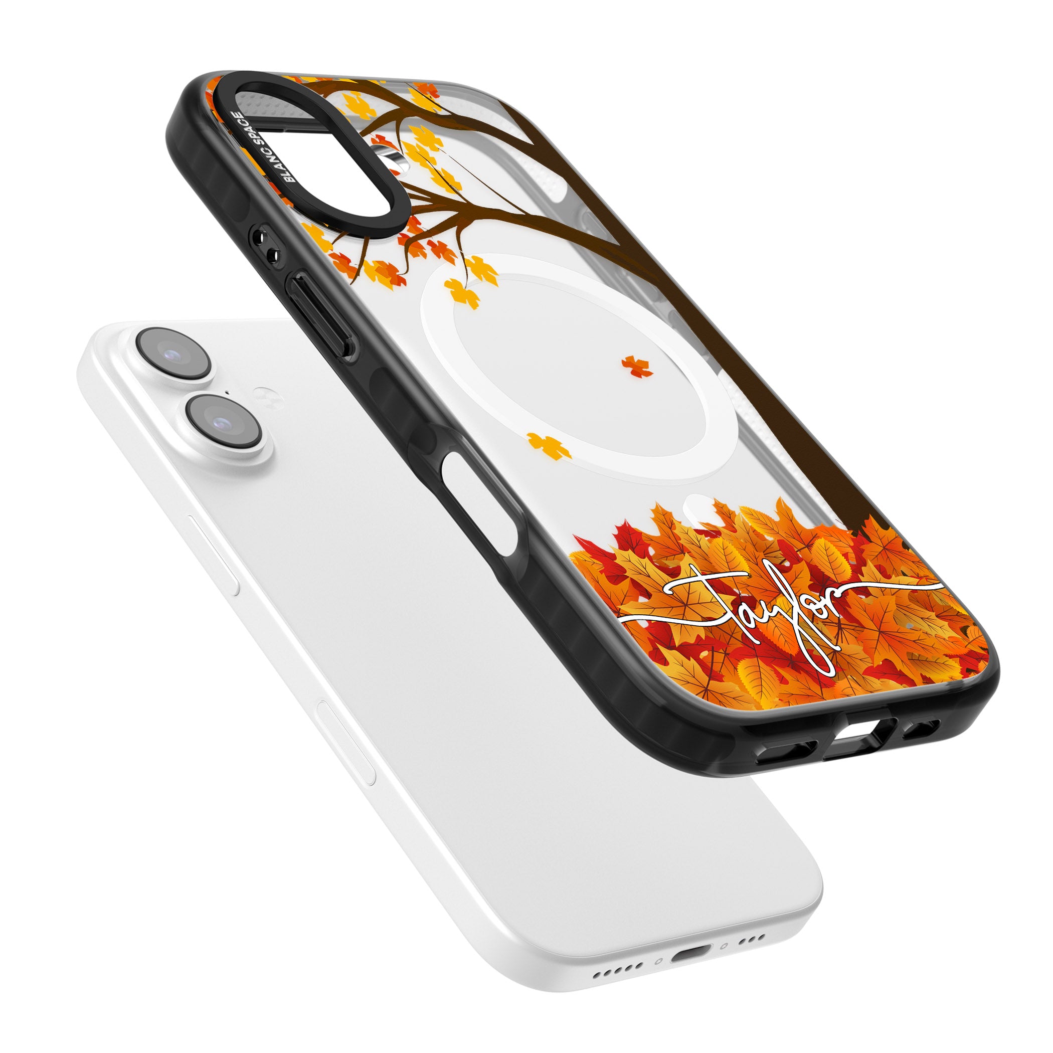 Personalised Autumn Leaves iPhone 17 Impact Pro Black Phone Case Colours