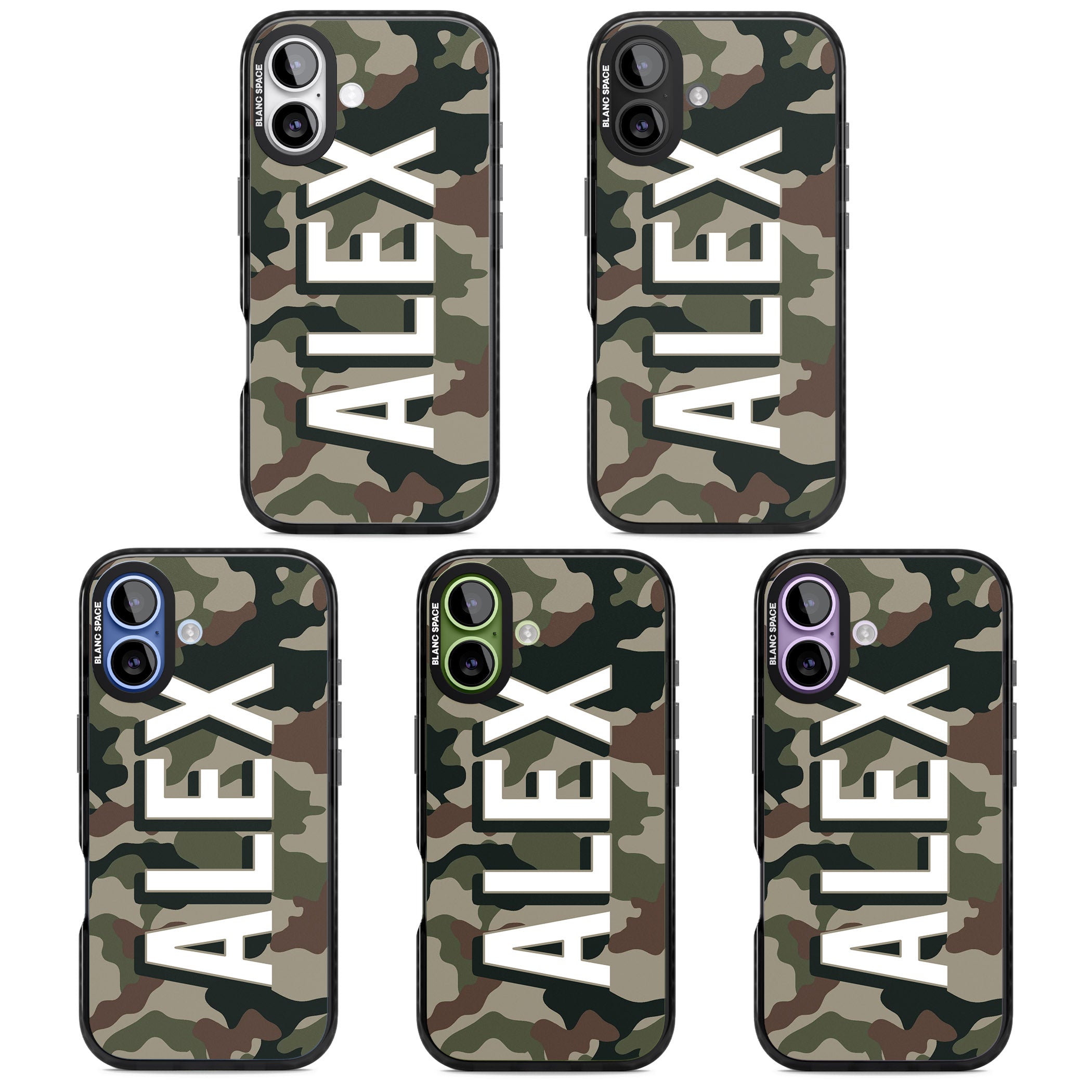 Personalised Classic Green Camo iPhone 17 Impact Pro Black Phone Case APT Impact Protection