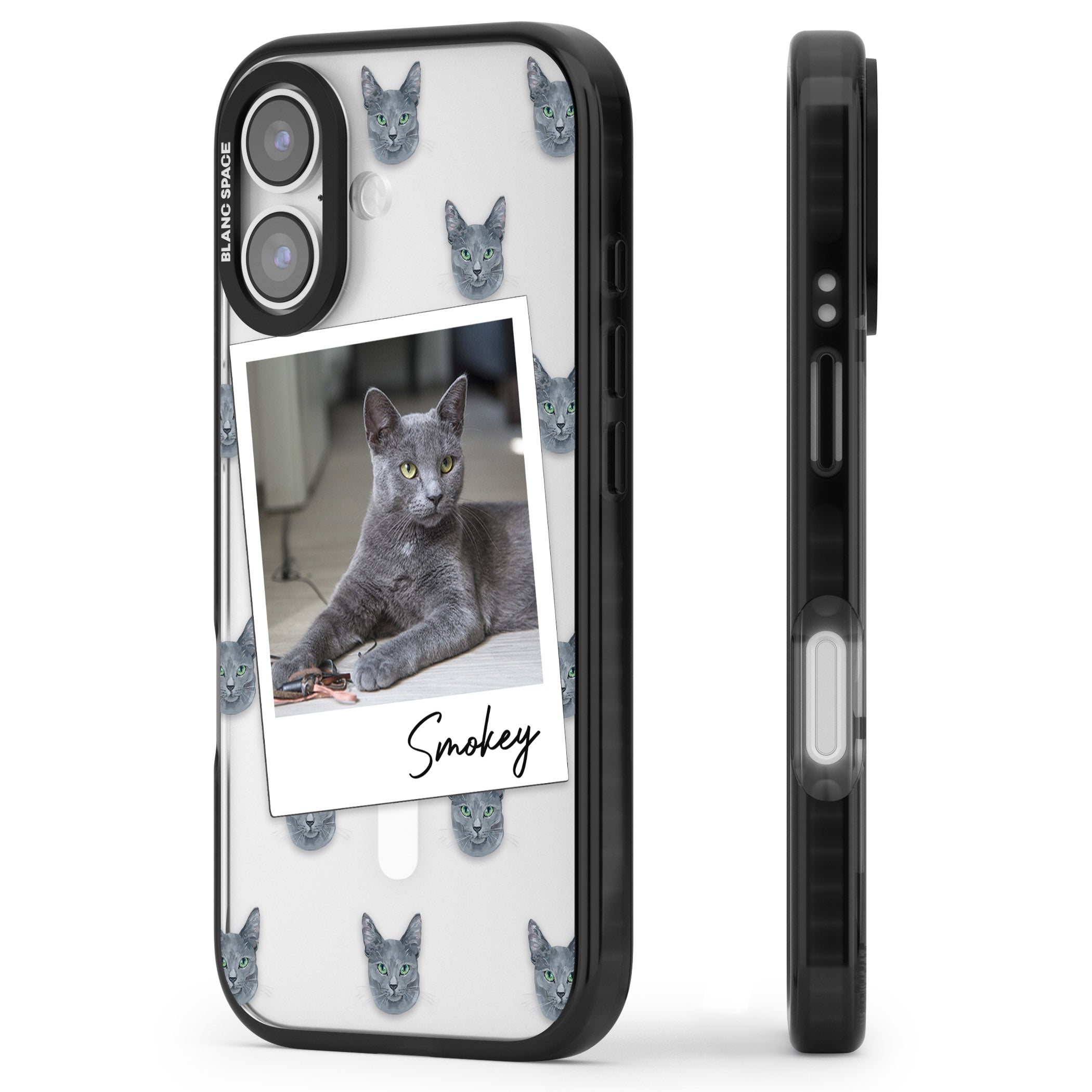 Personalised Korat Cat Photo iPhone 17 Impact Pro Black Phone Case Side Profile