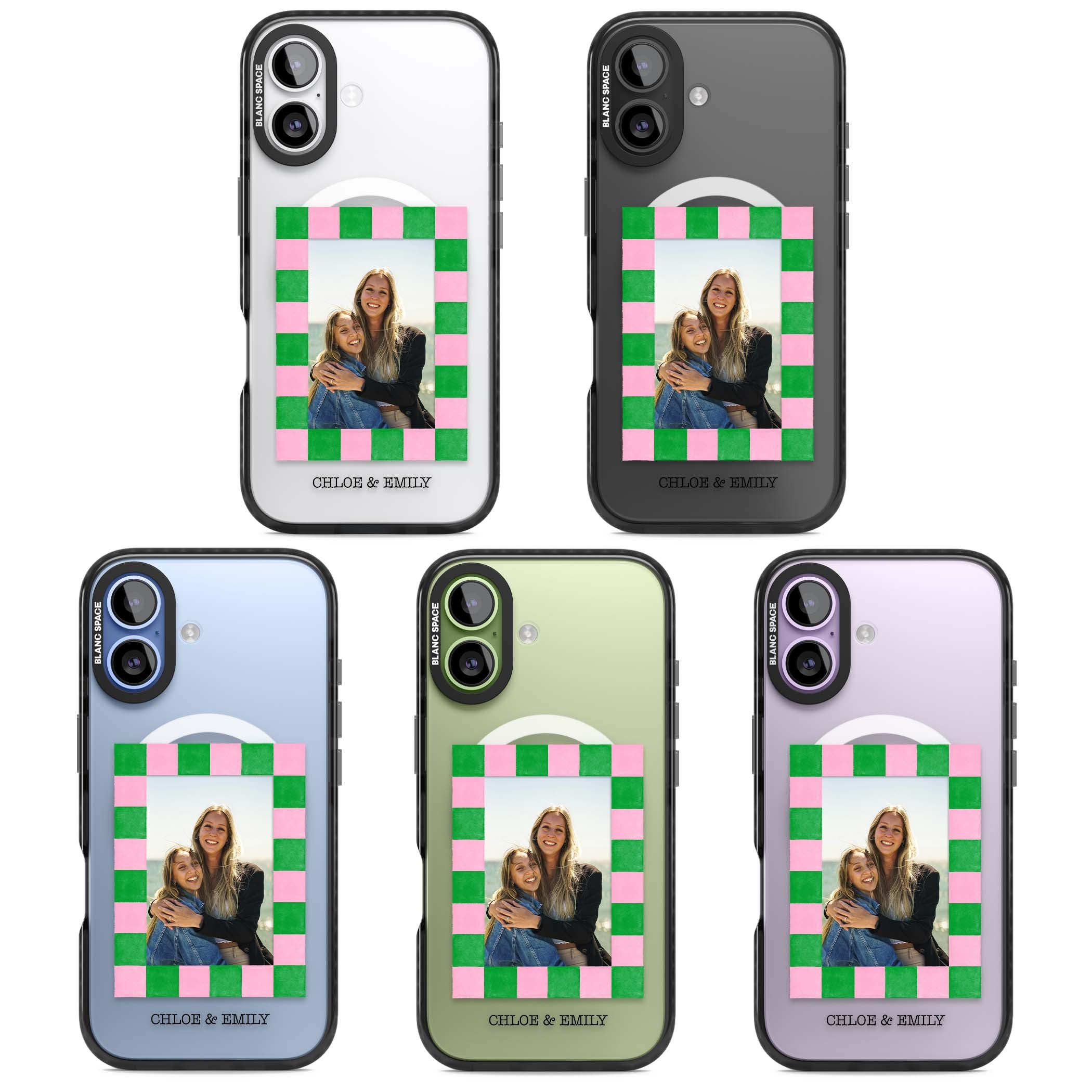 Riviera Check Photo cute iPhone case | Black Impact Magsafe case for iPhone 17