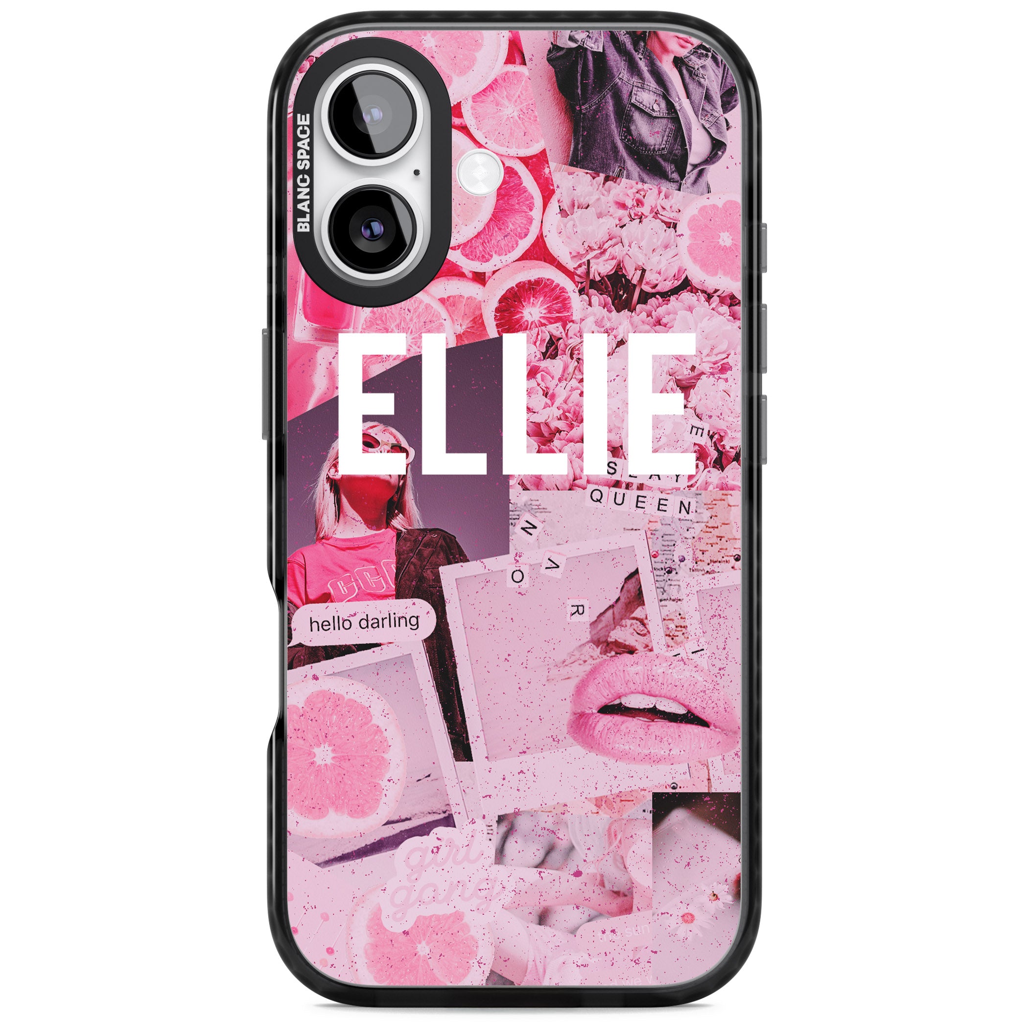 Personalised Sweet Pink Collage iPhone 17 Impact Pro Black Phone Case