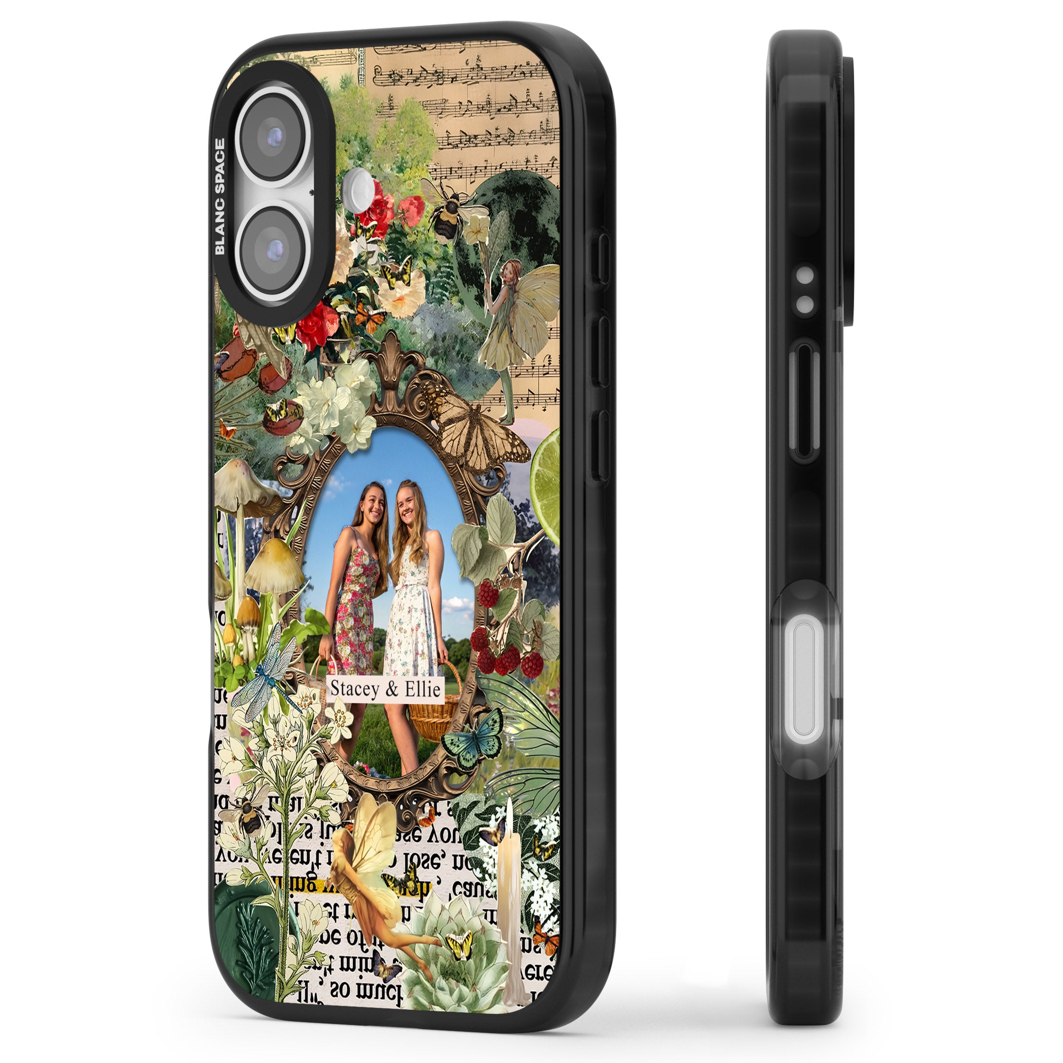 Personalised Cottage Garden Frame iPhone 17 Impact Pro Black Phone Case Side Profile