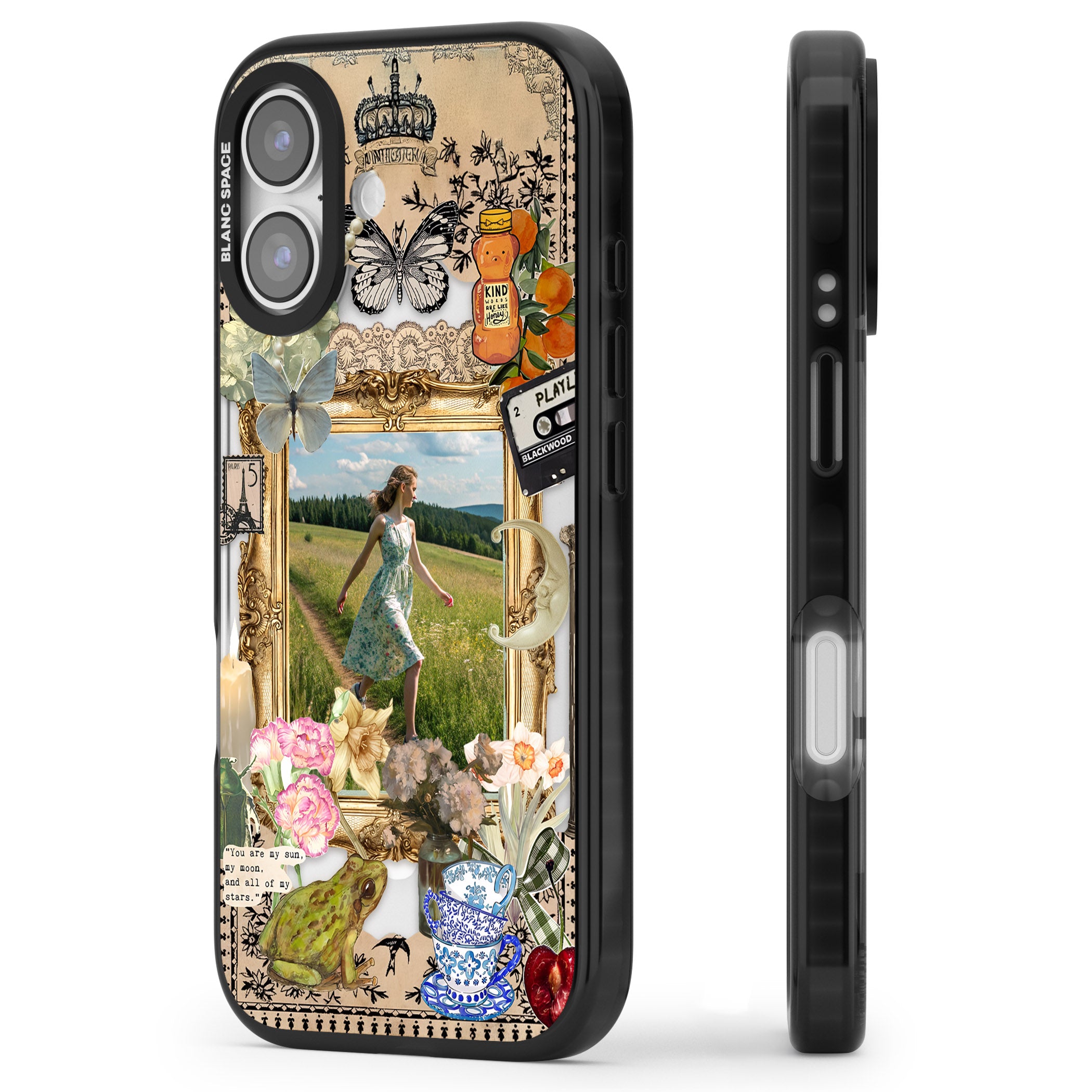 Personalised Country Collage Frame iPhone 17 Impact Pro Black Phone Case Side Profile