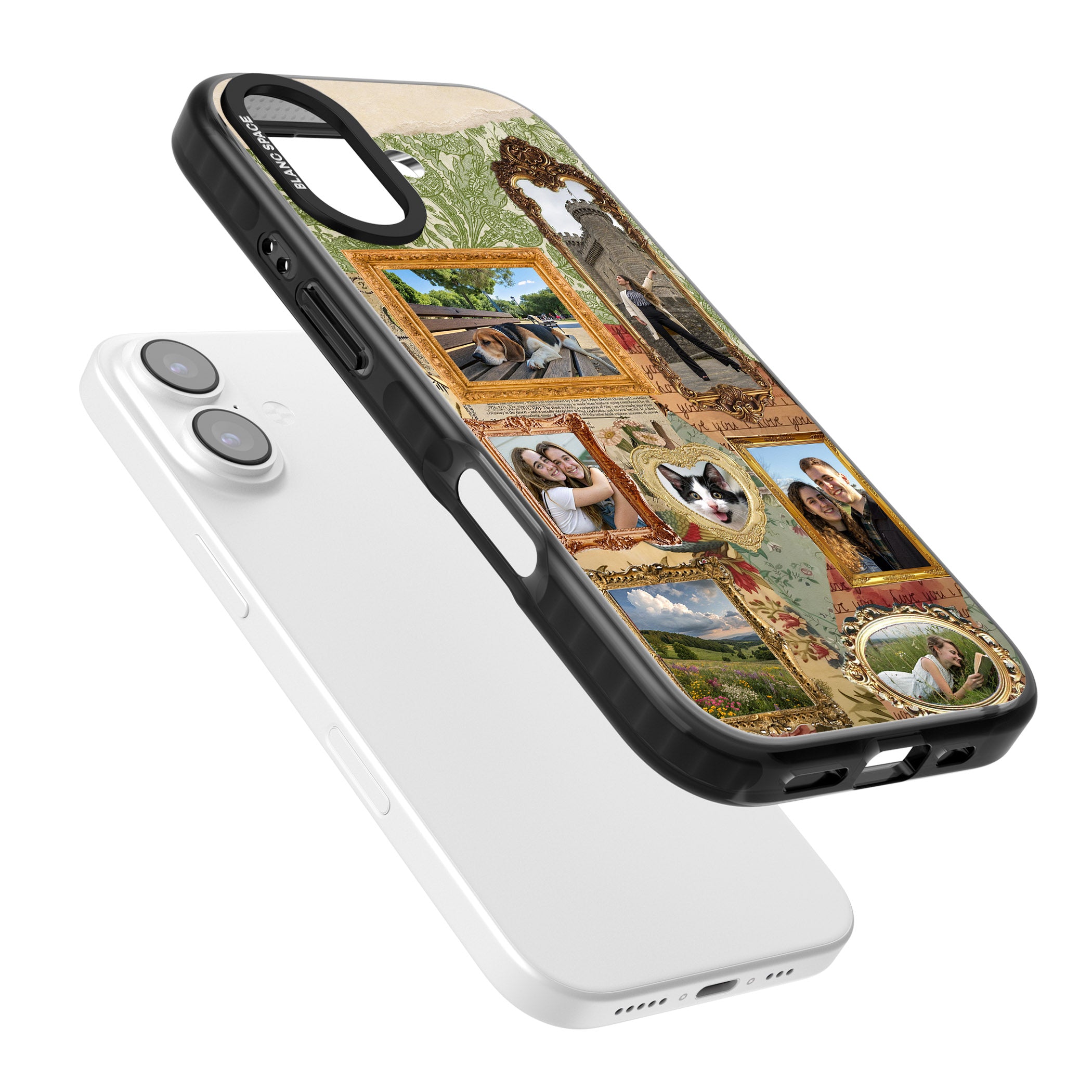Personalised Vintage Frame Collage iPhone 17 Impact Pro Black Phone Case Colours
