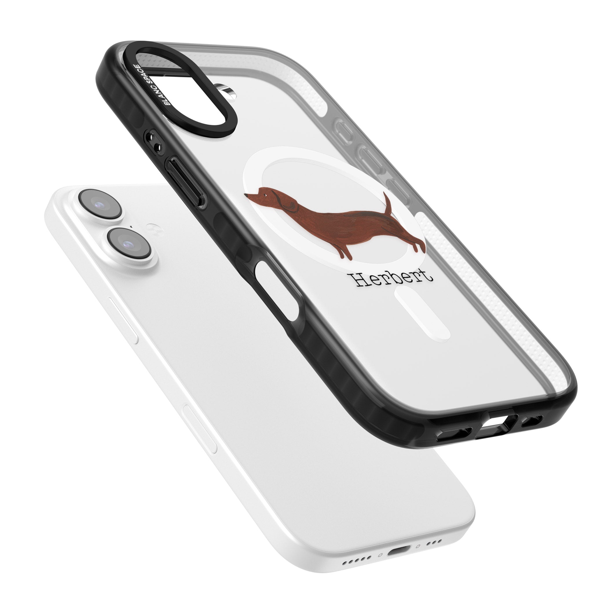 Personalised Sausage Dog iPhone 17 Impact Pro Black Phone Case Colours