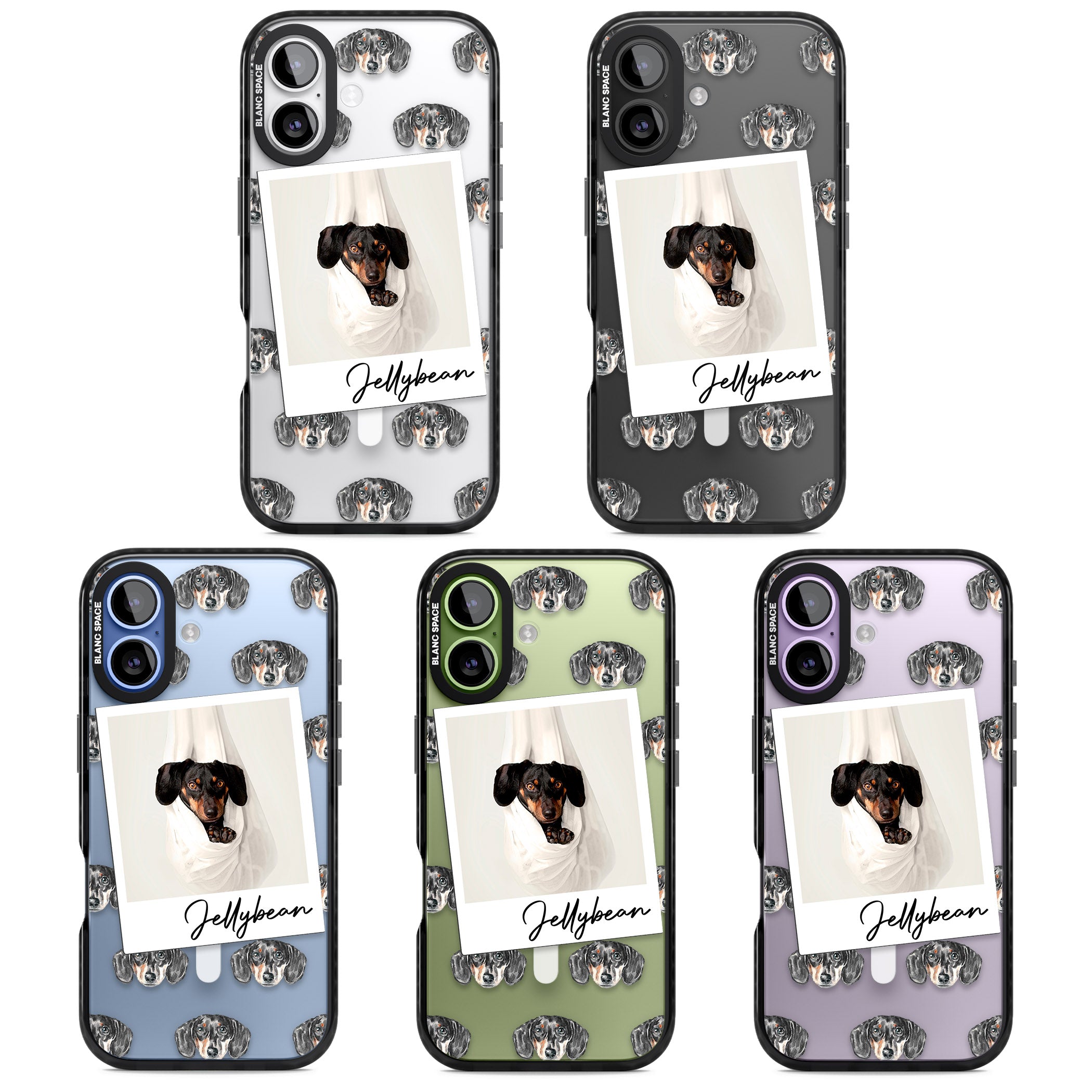 Personalised Black Dachshund Instant Camera Photo iPhone 17 Impact Pro Black Phone Case APT Impact Protection