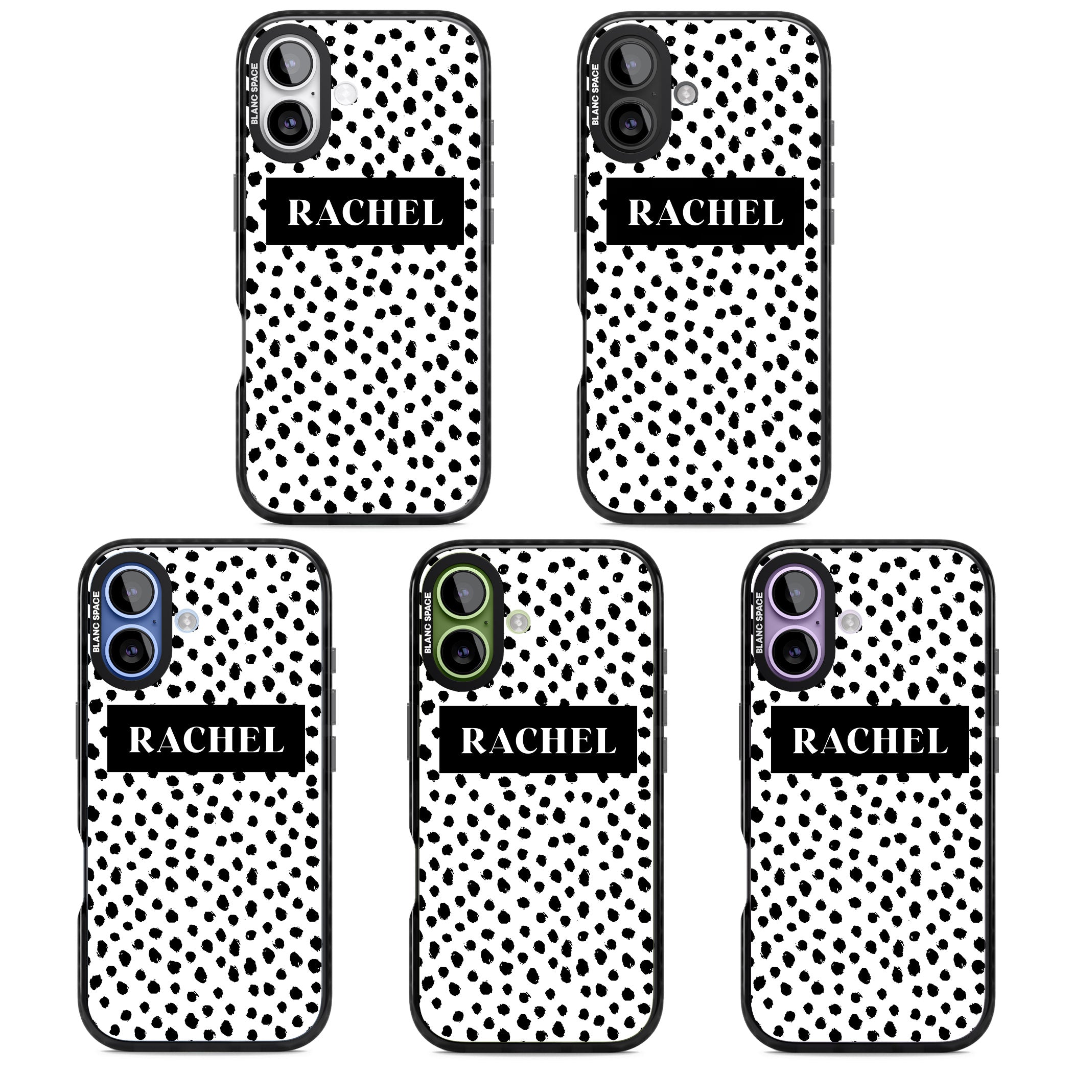 Personalised Black Dots iPhone 17 Impact Pro Black Phone Case APT Impact Protection