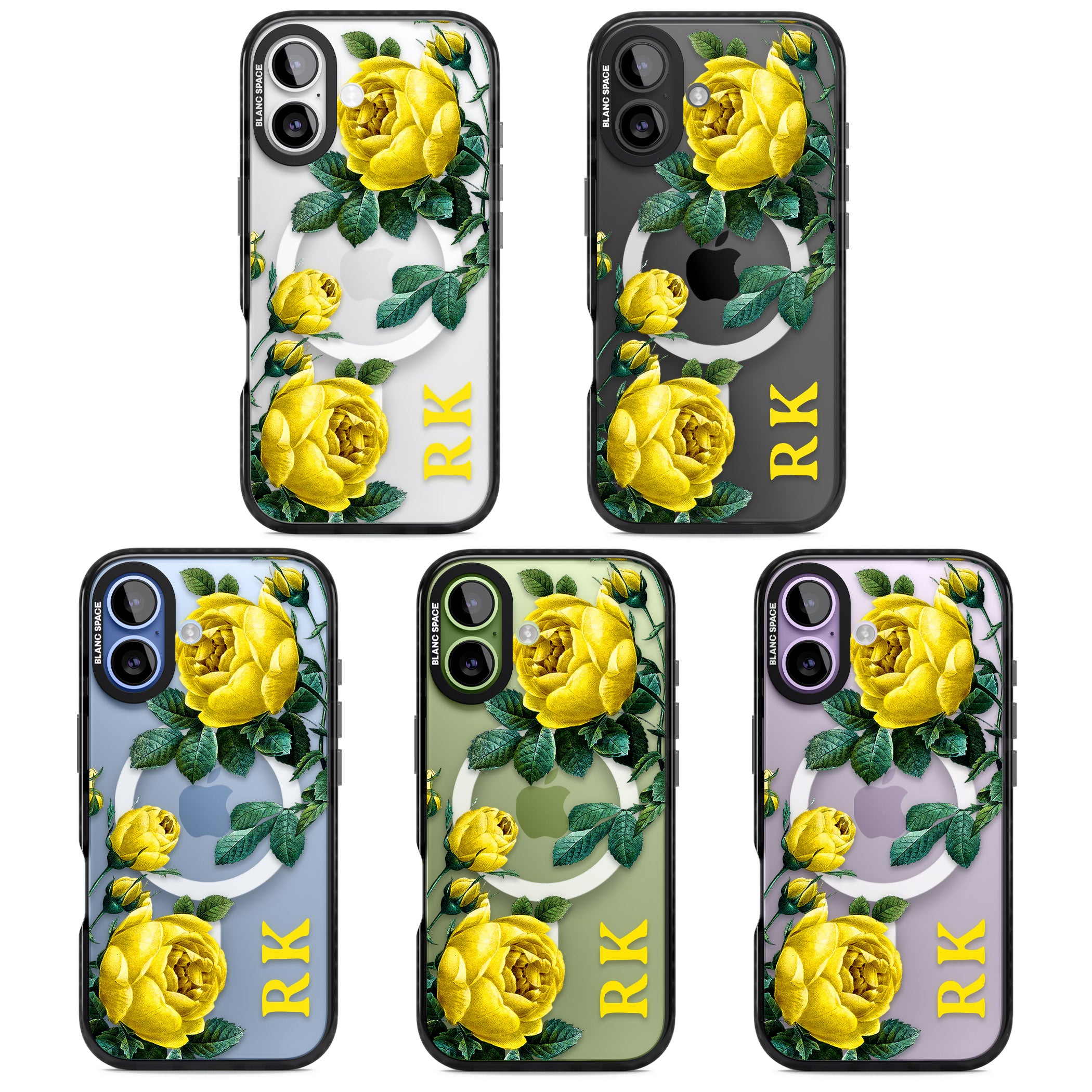 Personalised Vintage Floral Yellow Roses iPhone 17 Impact Pro Black Phone Case APT Impact Protection