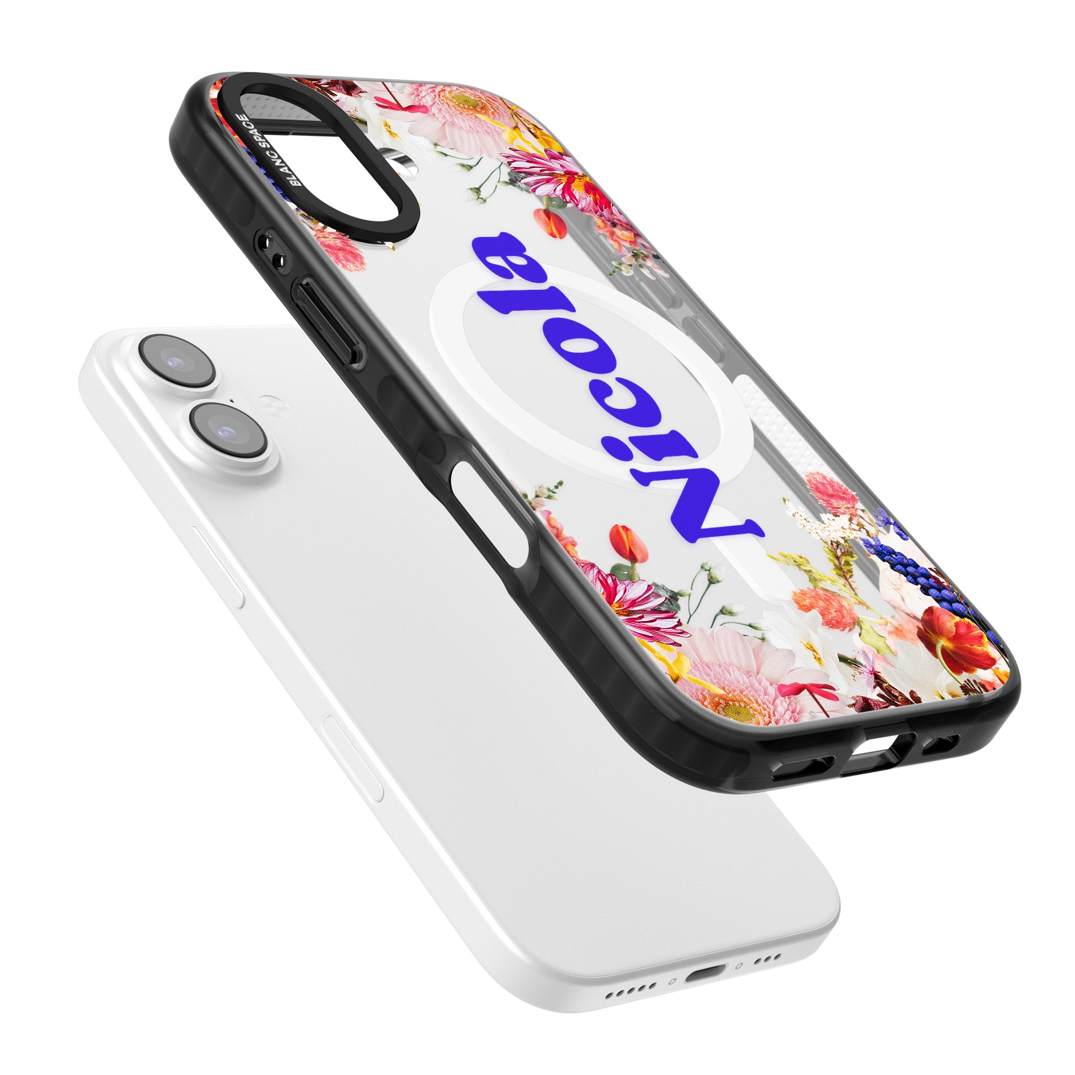 Personalised Floral Name iPhone 17 Impact Pro Black Phone Case Colours