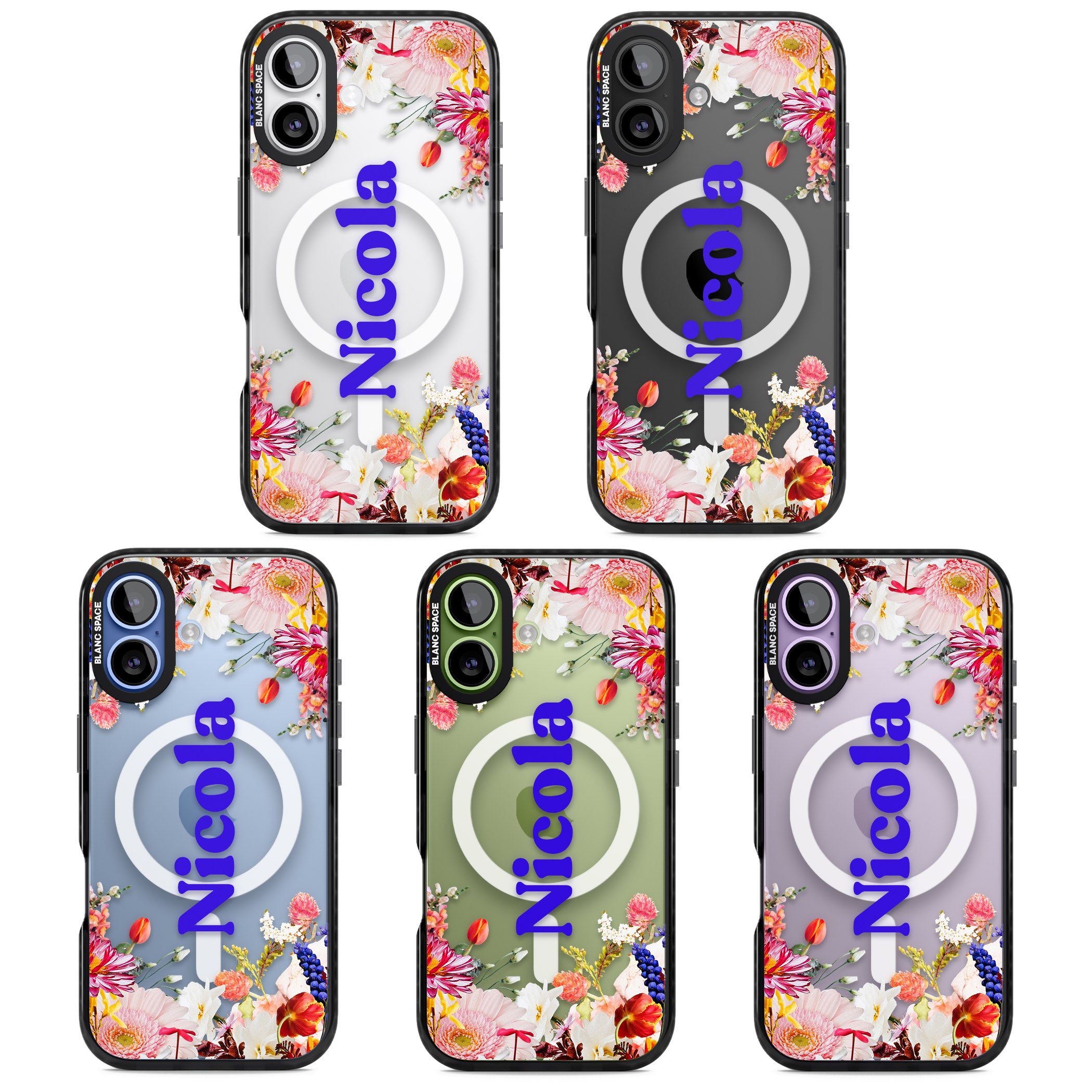 Personalised Floral Name iPhone 17 Impact Pro Black Phone Case APT Impact Protection