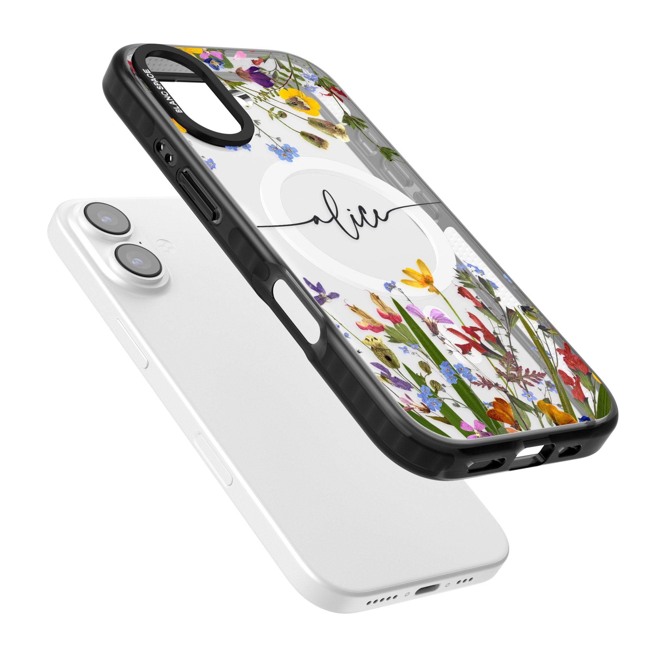 Personalised Wildflower Floral iPhone 17 Impact Pro Black Phone Case Colours