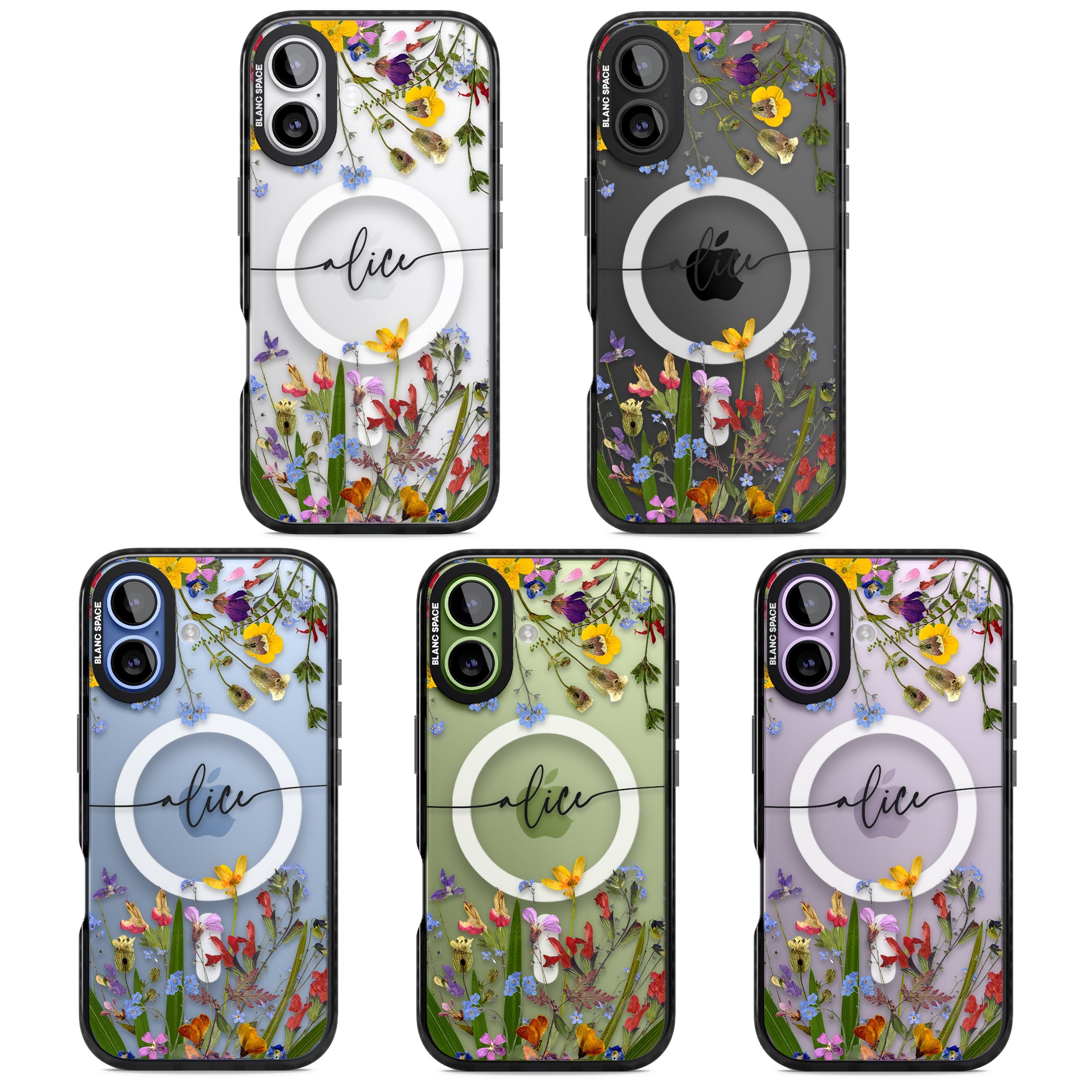 Personalised Wildflower Floral iPhone 17 Impact Pro Black Phone Case APT Impact Protection