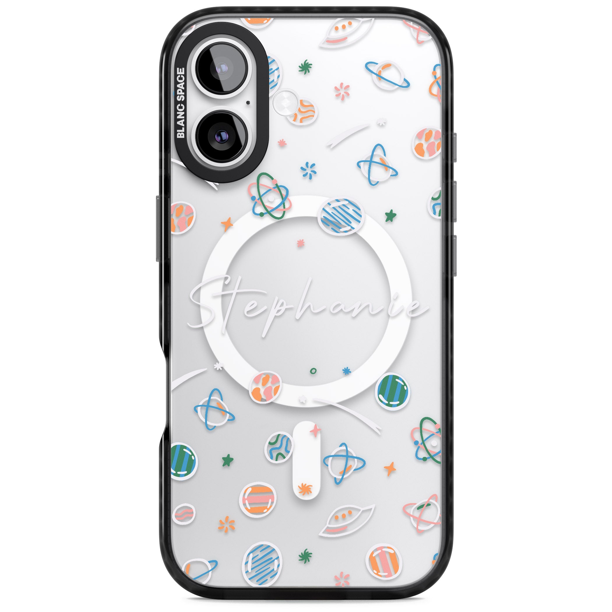 Personalised Space Pattern iPhone 17 Impact Pro Black Phone Case