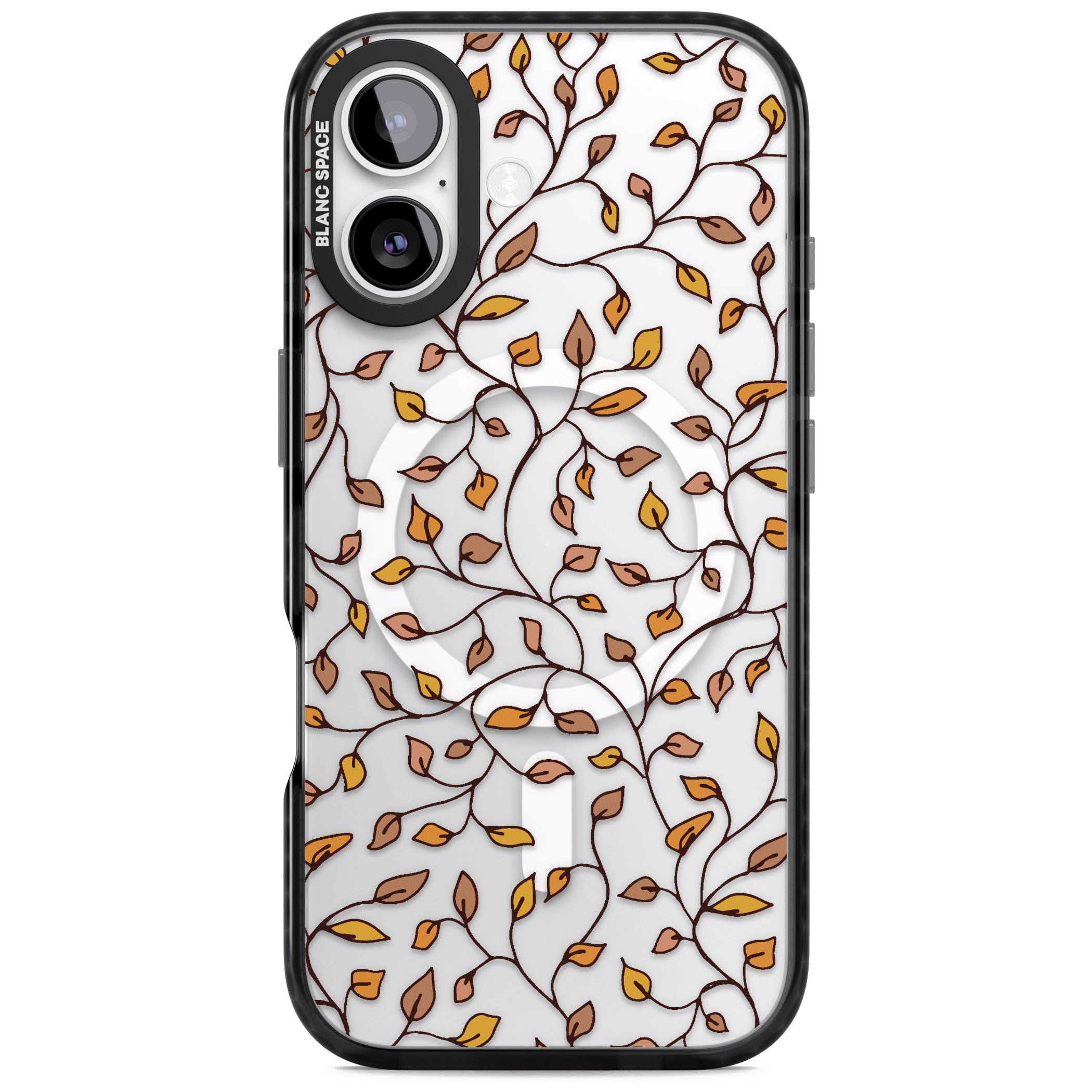 Personalised Autumn Leaves Pattern iPhone 17 Impact Pro Black Phone Case