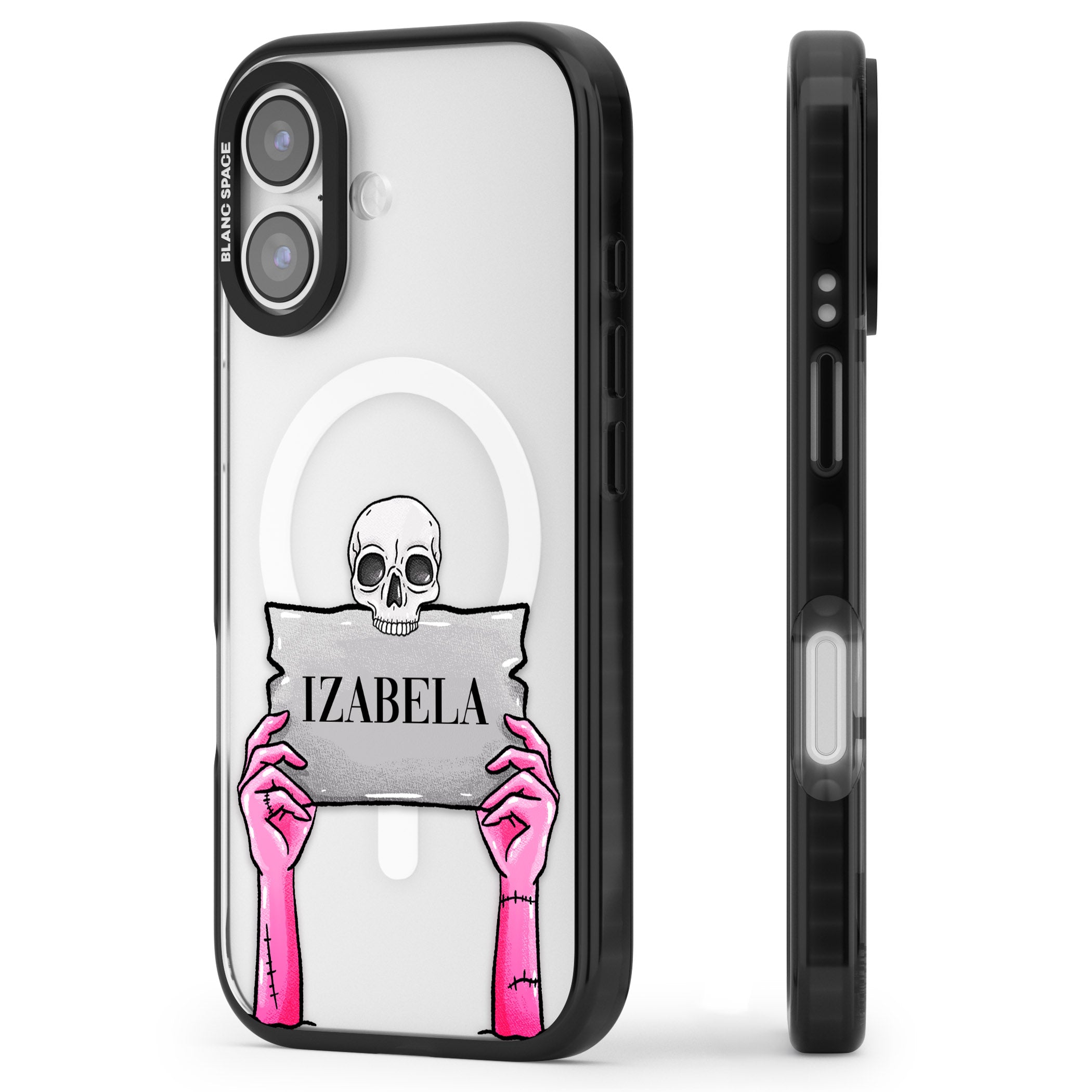Personalised Grave Plaque iPhone 17 Impact Pro Black Phone Case Side Profile