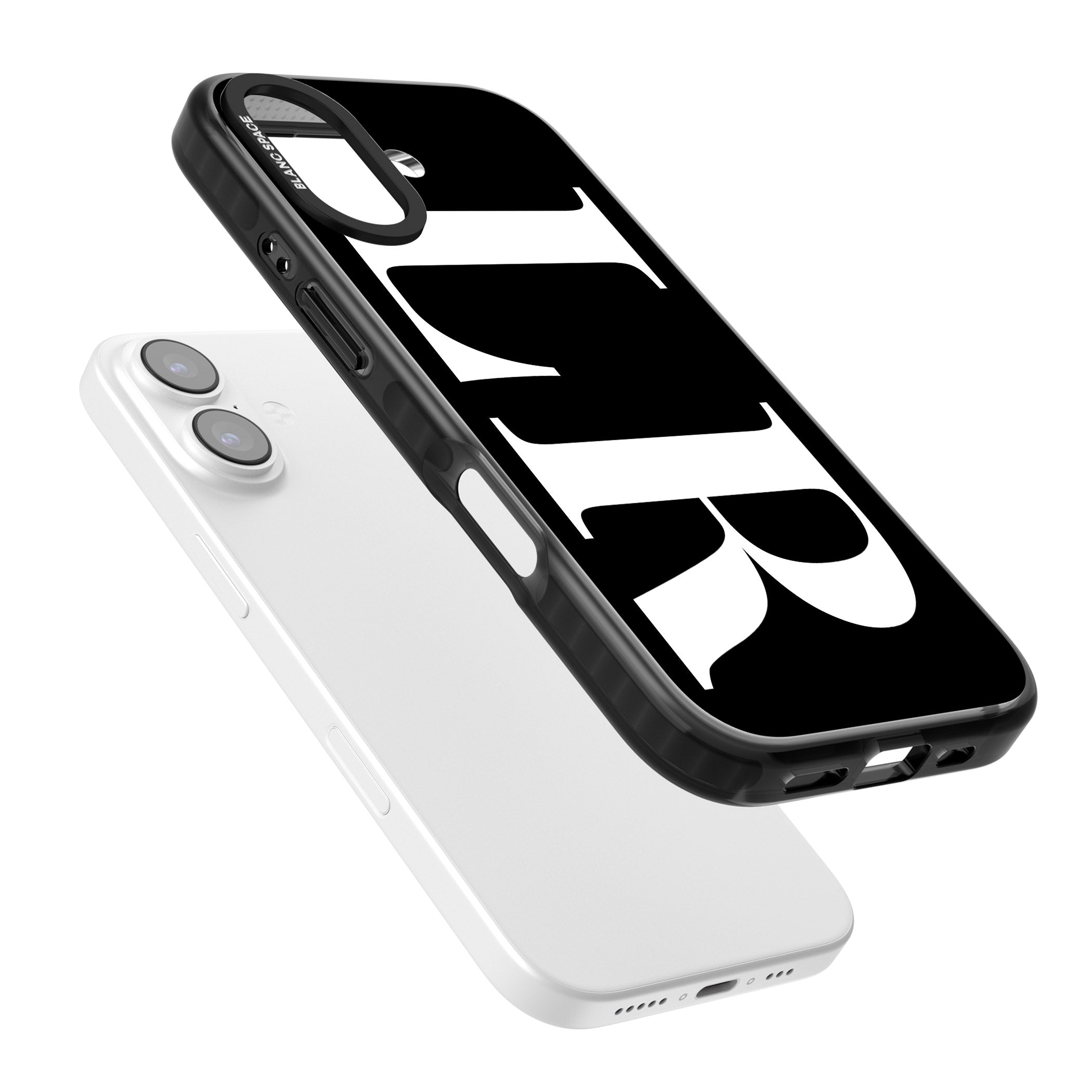 Personalised White & Black Letters iPhone 17 Impact Pro Black Phone Case Colours