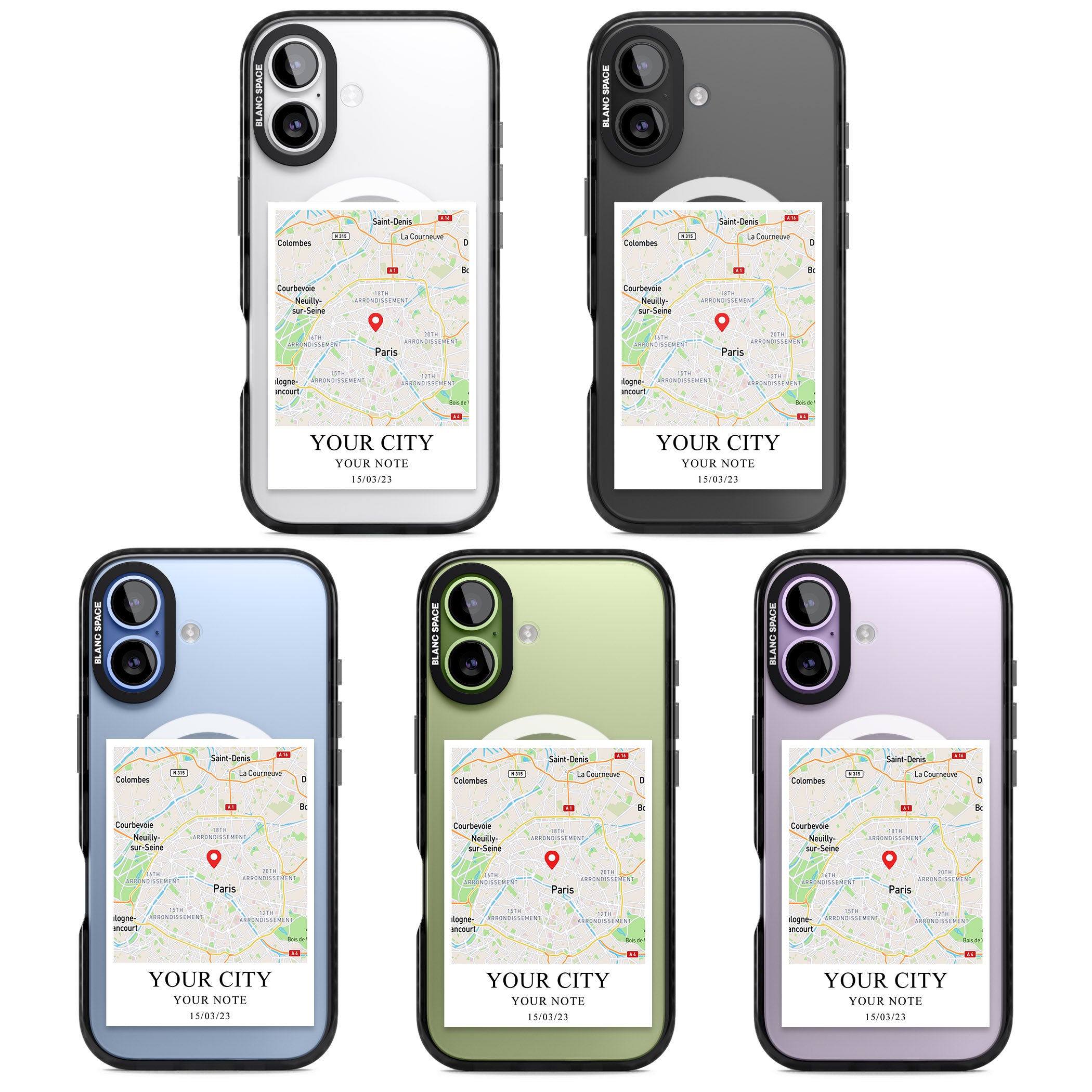 Personalised World Map iPhone 17 Impact Pro Black Phone Case APT Impact Protection