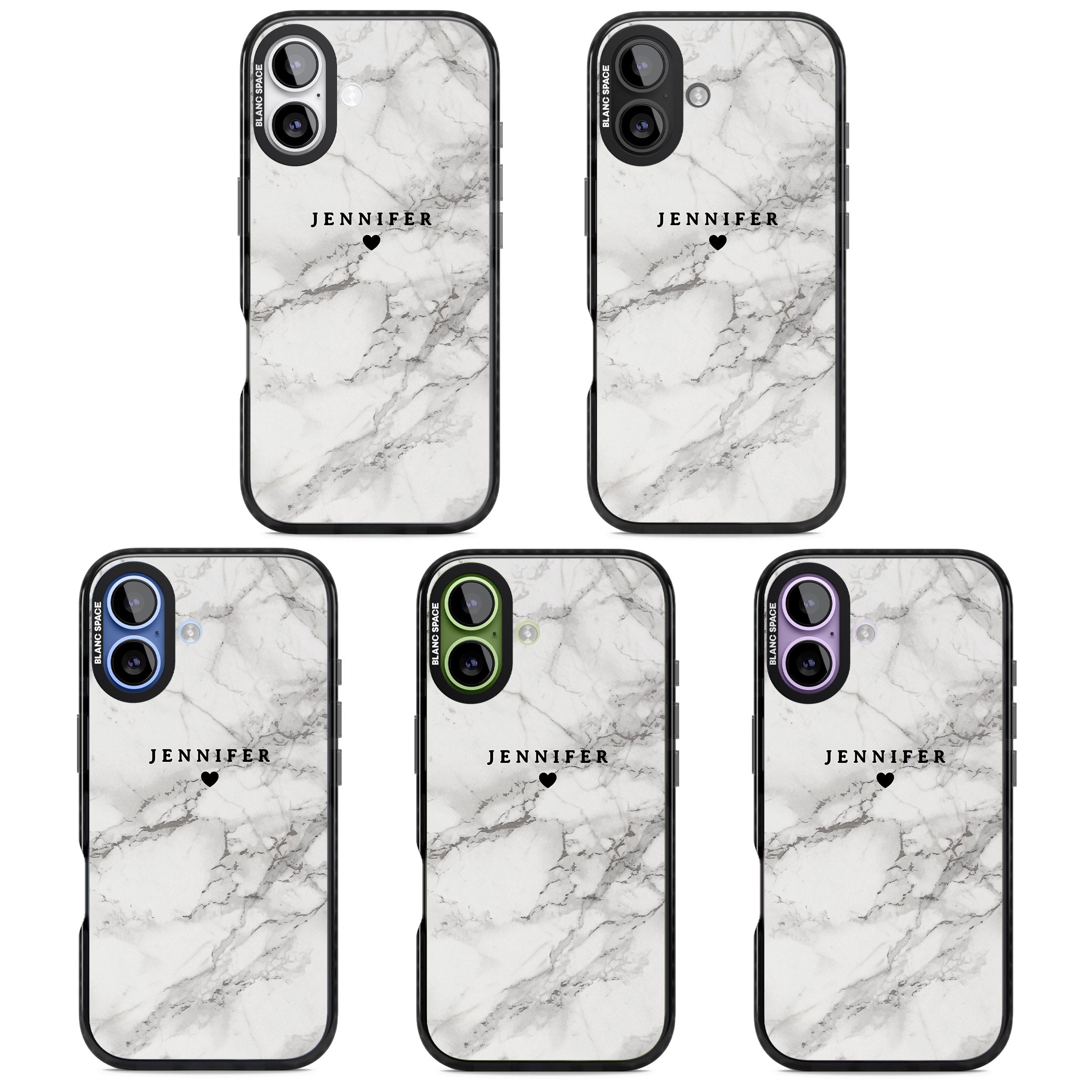 Personalised Classic Grey Marble iPhone 17 Impact Pro Black Phone Case APT Impact Protection