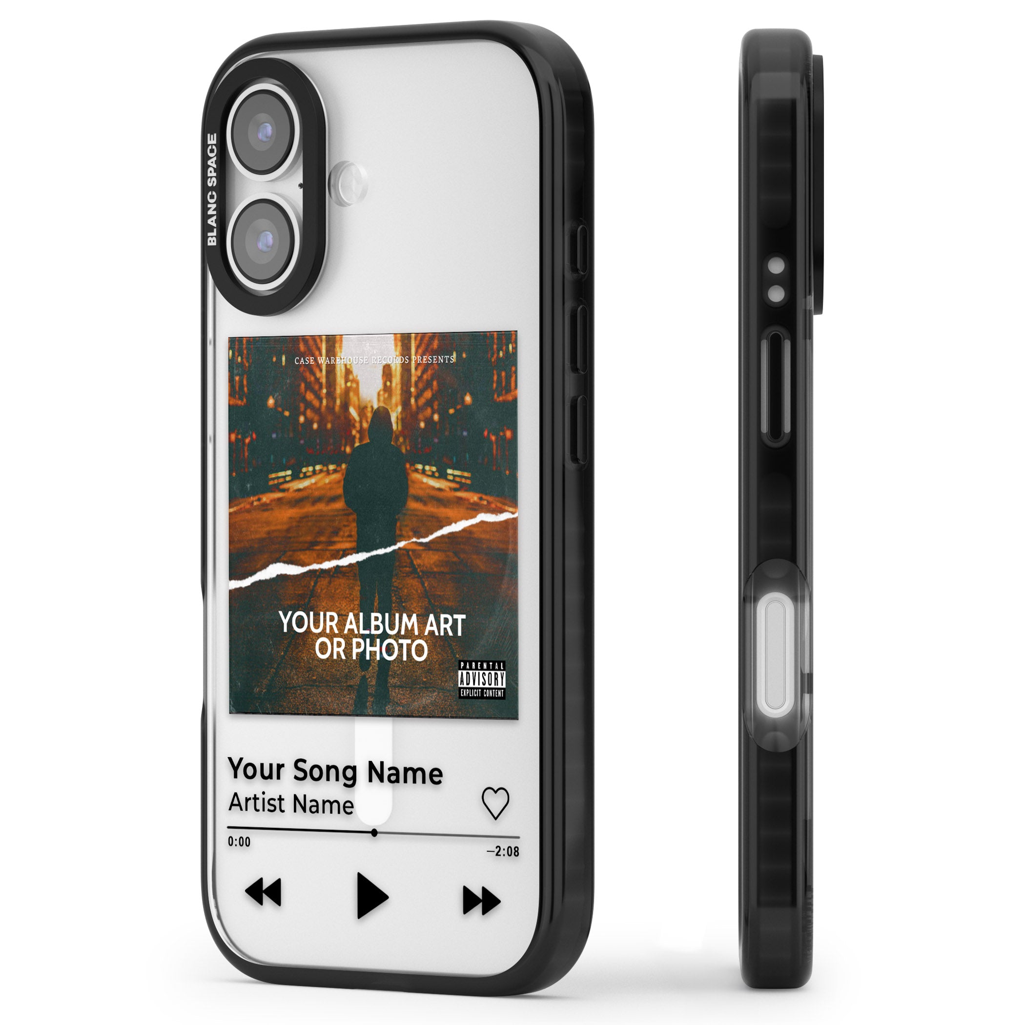 Personalised Album Art iPhone 17 Impact Pro Black Phone Case Side Profile