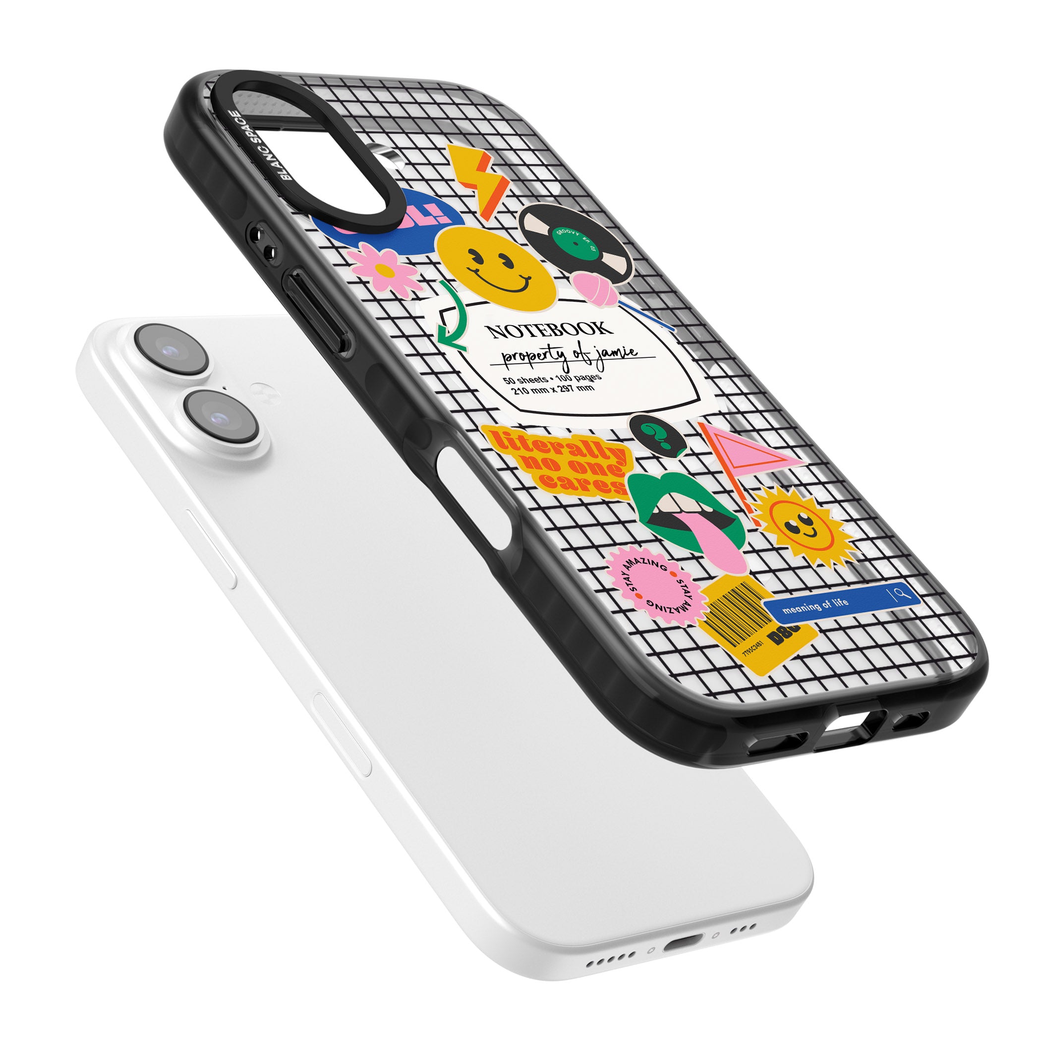 Personalised Sticker Mix Grid iPhone 17 Impact Pro Black Phone Case Colours
