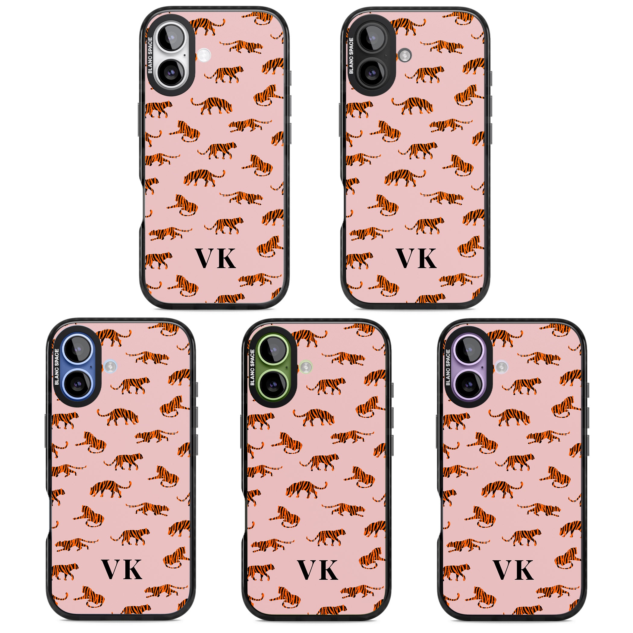 Personalised Pink Safari Tiger Pattern iPhone 17 Impact Pro Black Phone Case APT Impact Protection