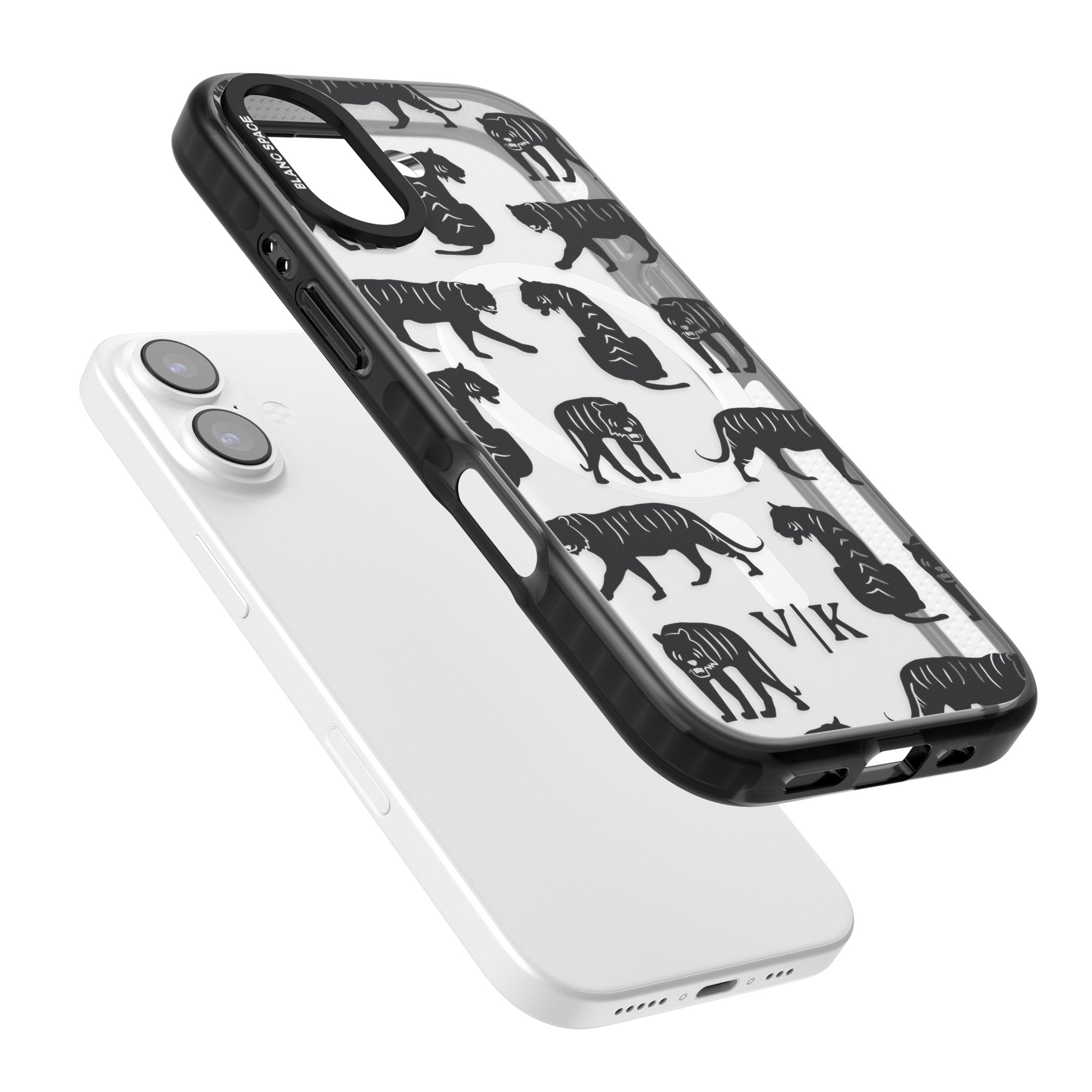 Personalised Tiger Silhouettes iPhone 17 Impact Pro Black Phone Case Colours