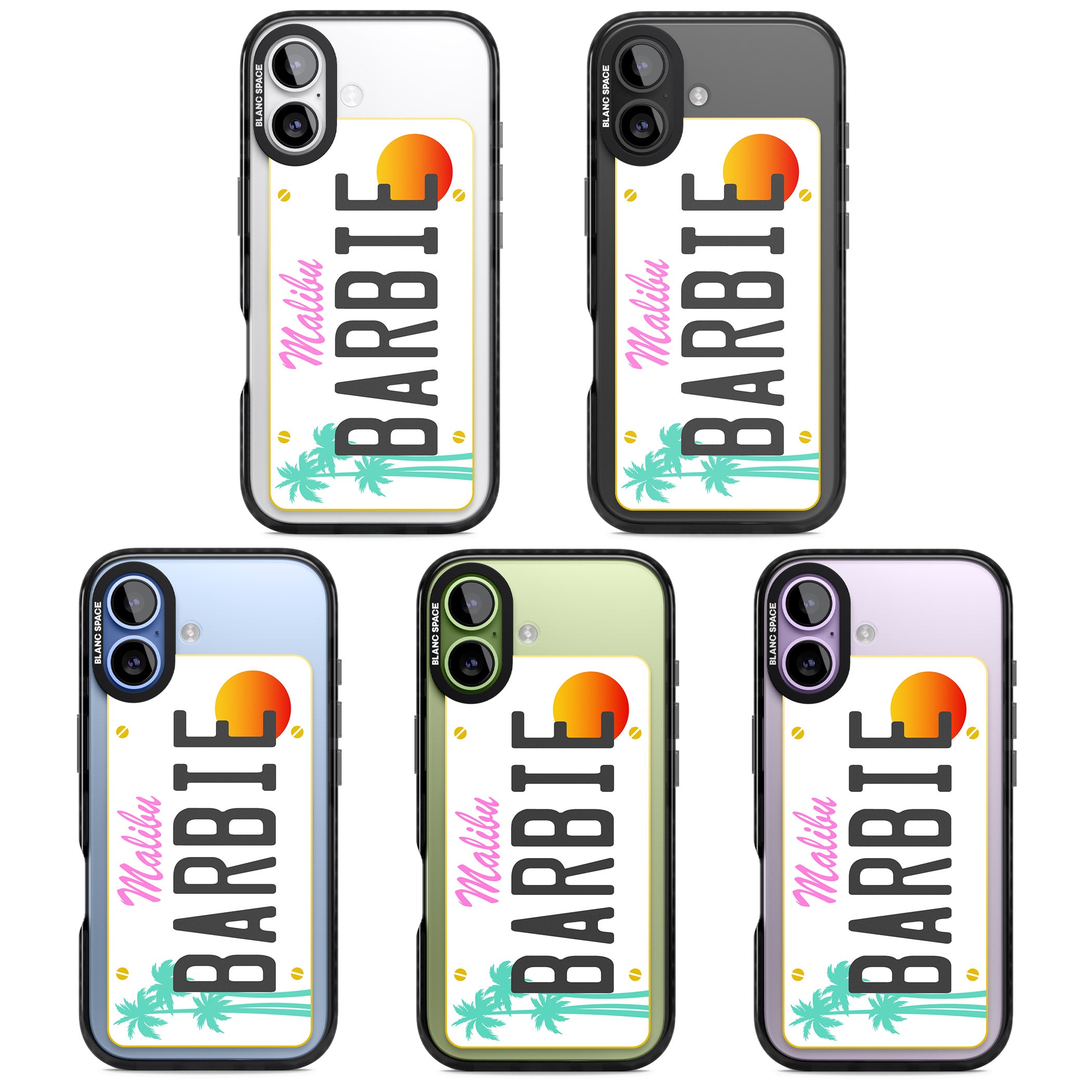 Personalised Malibu License Plate iPhone 17 Impact Pro Black Phone Case APT Impact Protection