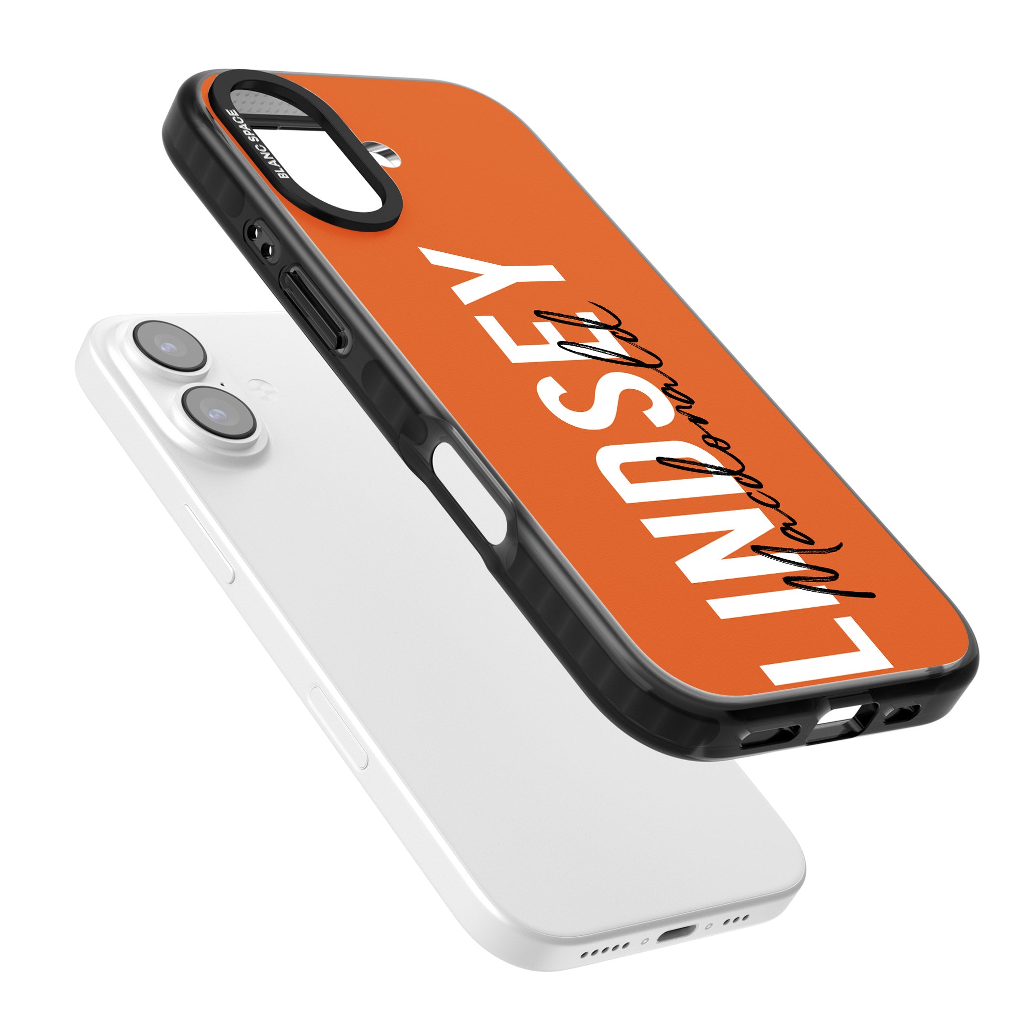 Personalised Bold Name: Orange iPhone 17 Impact Pro Black Phone Case Colours