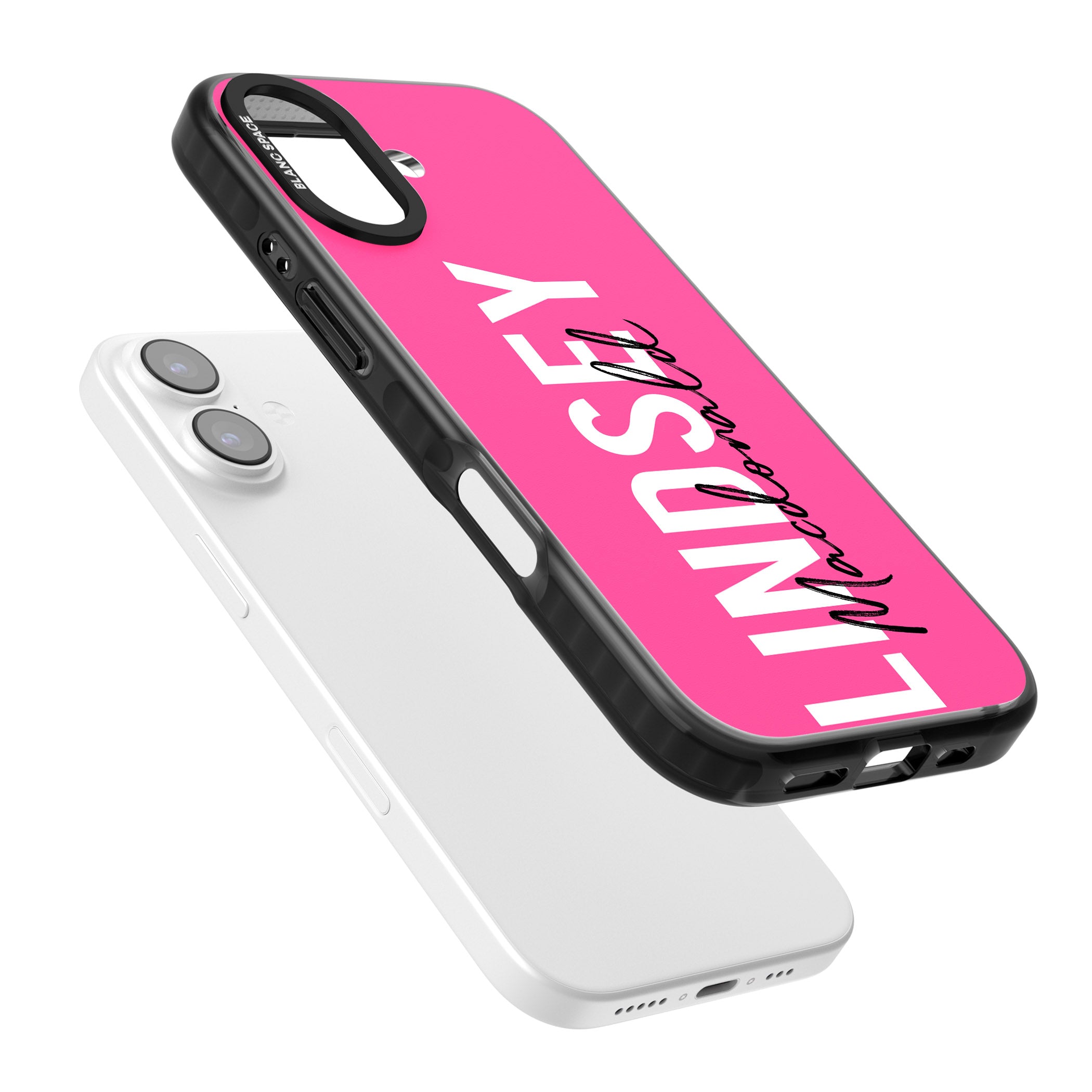 Personalised Bold Name: Pink iPhone 17 Impact Pro Black Phone Case Colours