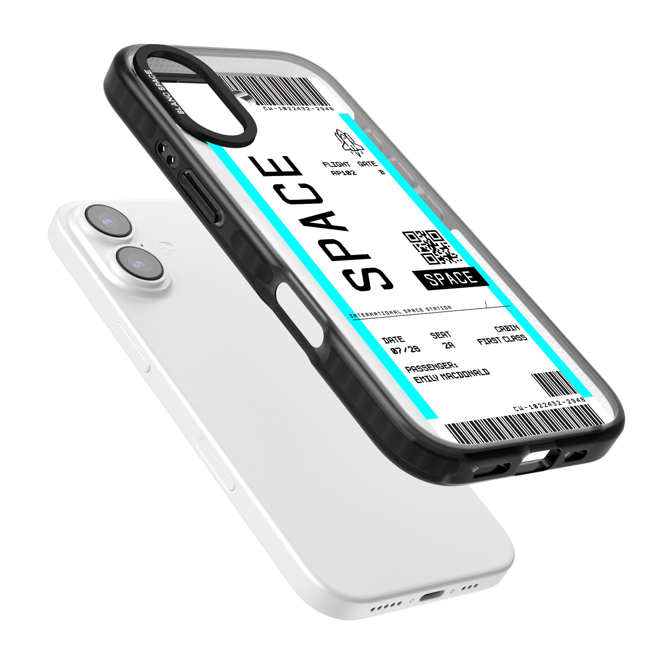 Personalised Space Travel Ticket iPhone 17 Impact Pro Black Phone Case Colours