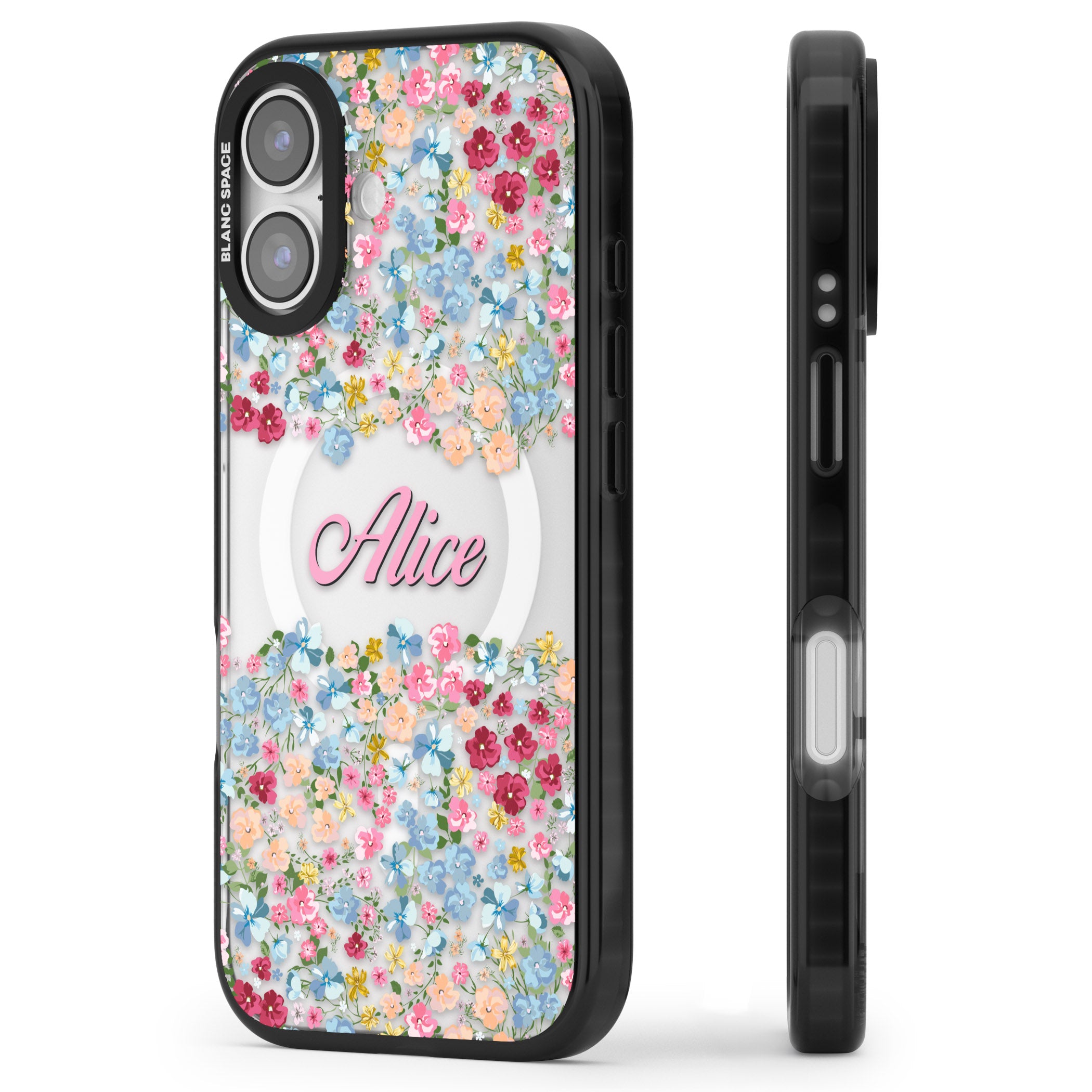 Personalised Venetian Meadow iPhone 17 Impact Pro Black Phone Case Side Profile