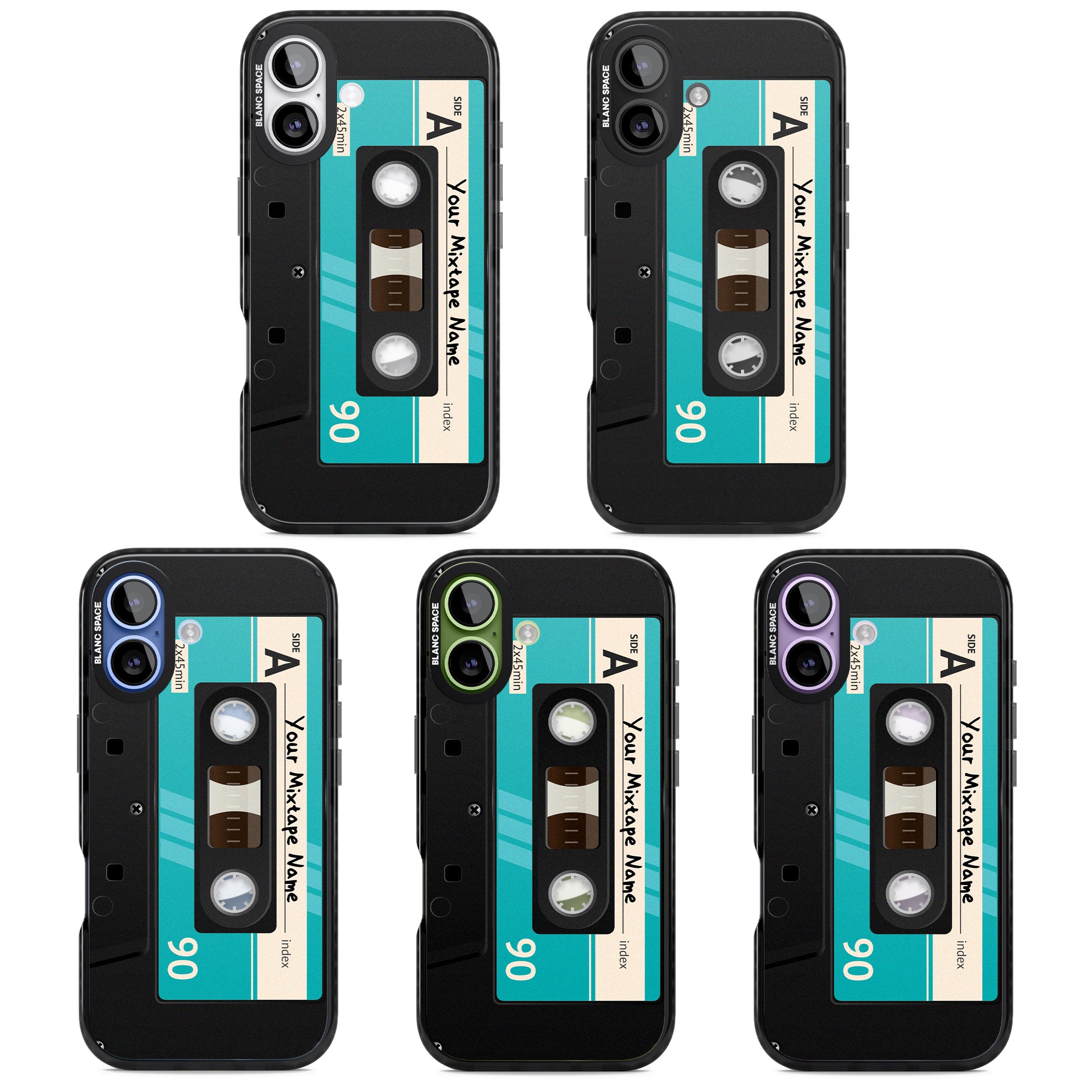 Personalised Retro Mixtape Dark iPhone 17 Impact Pro Black Phone Case APT Impact Protection