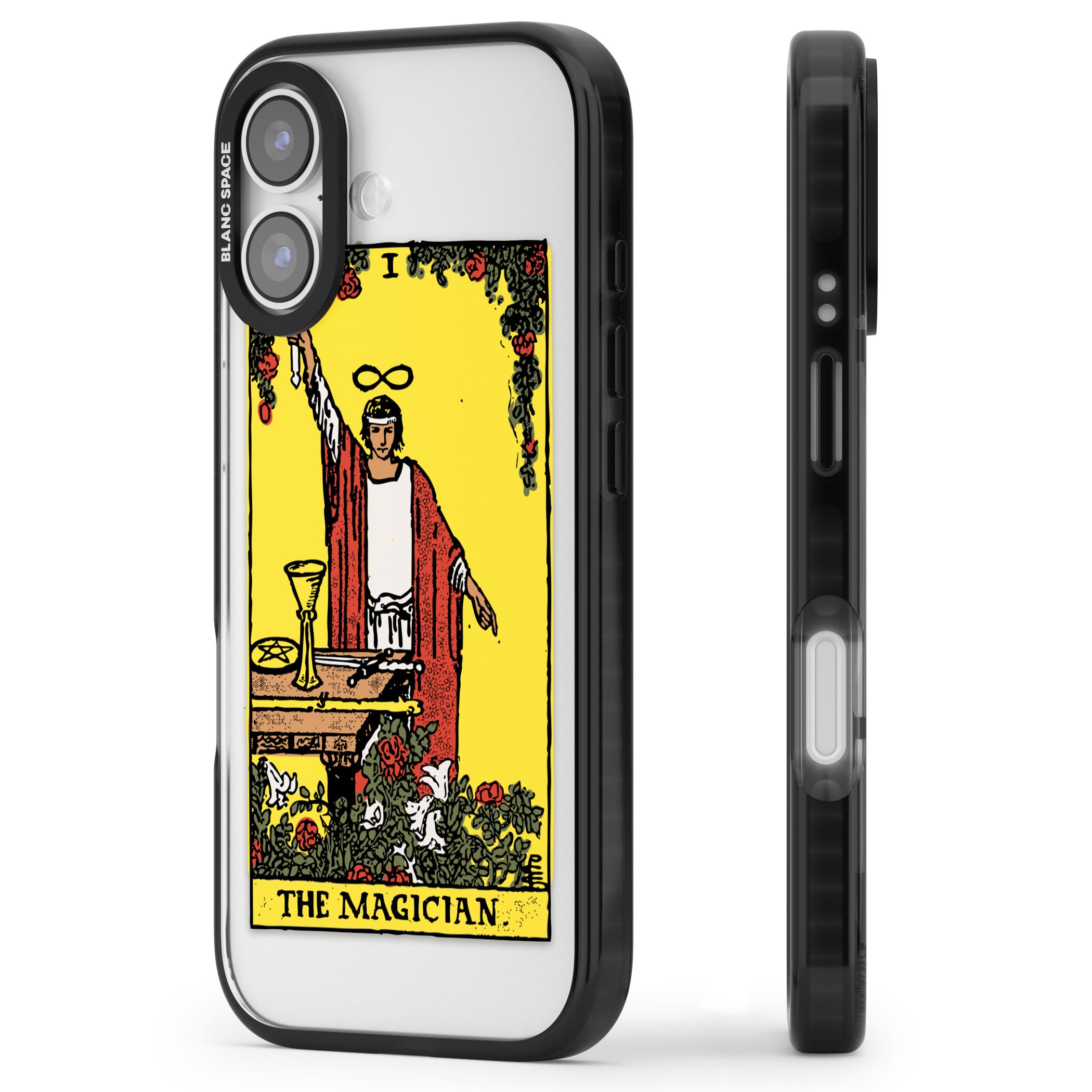 Personalised The Magician Tarot Card (Color) iPhone 17 Impact Pro Black Phone Case Side Profile