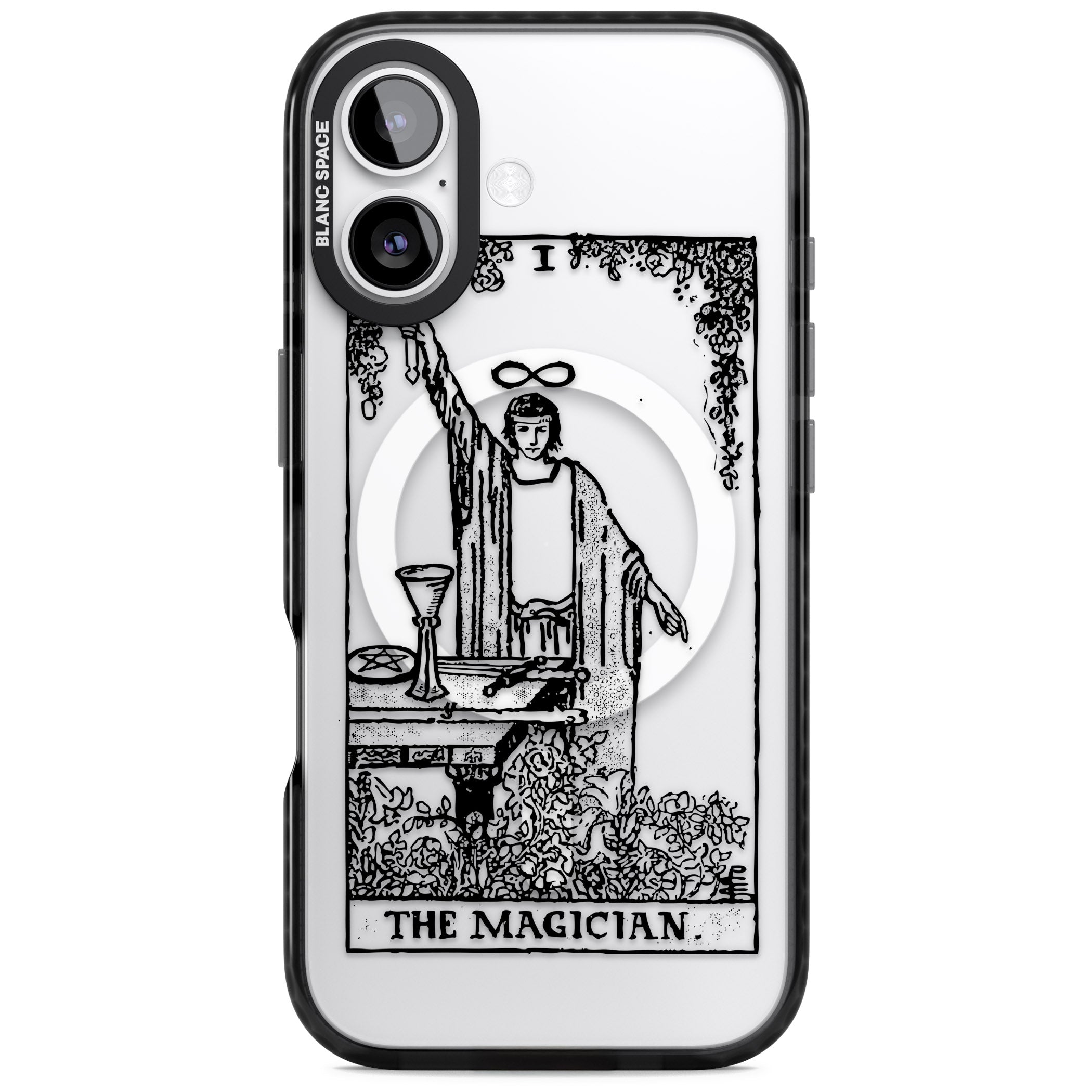 Personalised The Magician Tarot Transparent iPhone 17 Impact Pro Black Phone Case