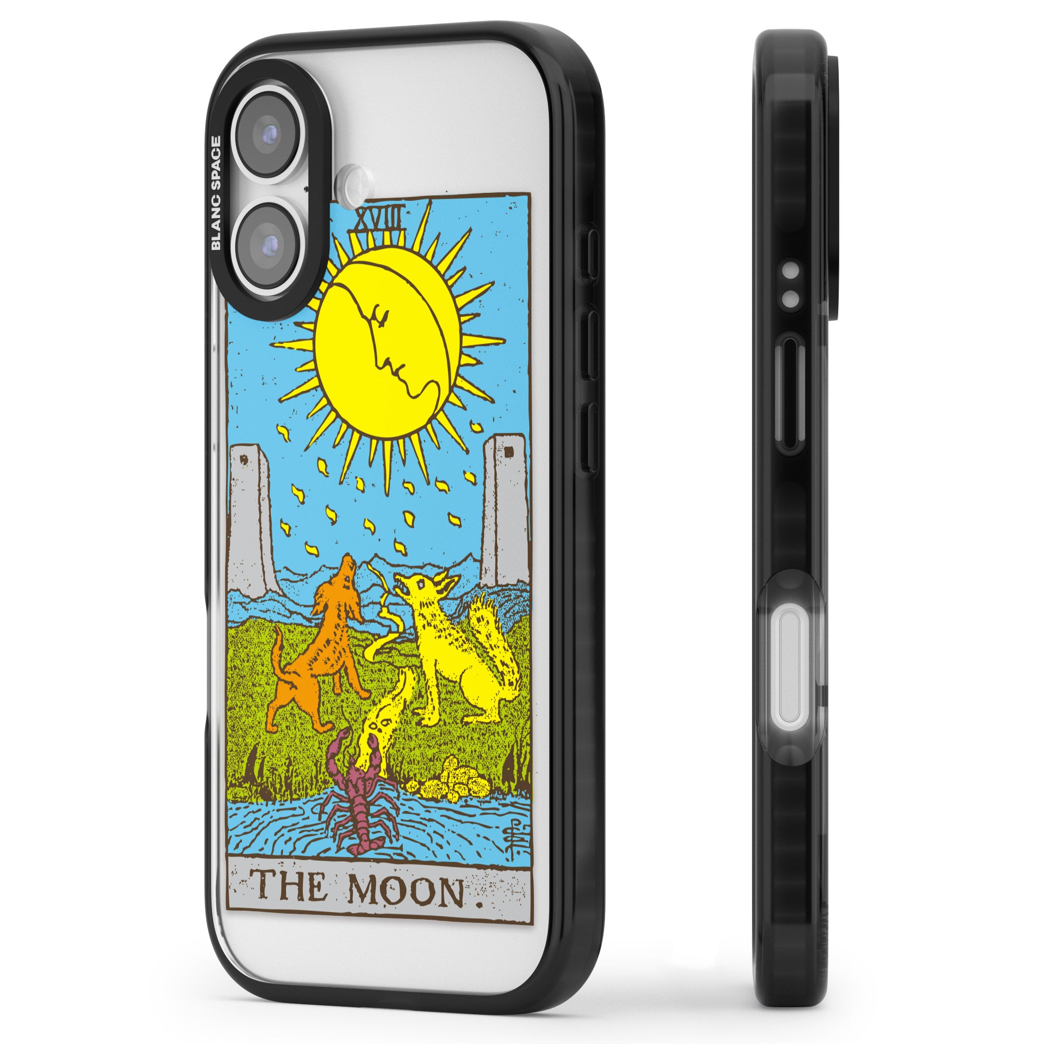 Personalised The Moon Tarot Card (Color) iPhone 17 Impact Pro Black Phone Case Side Profile