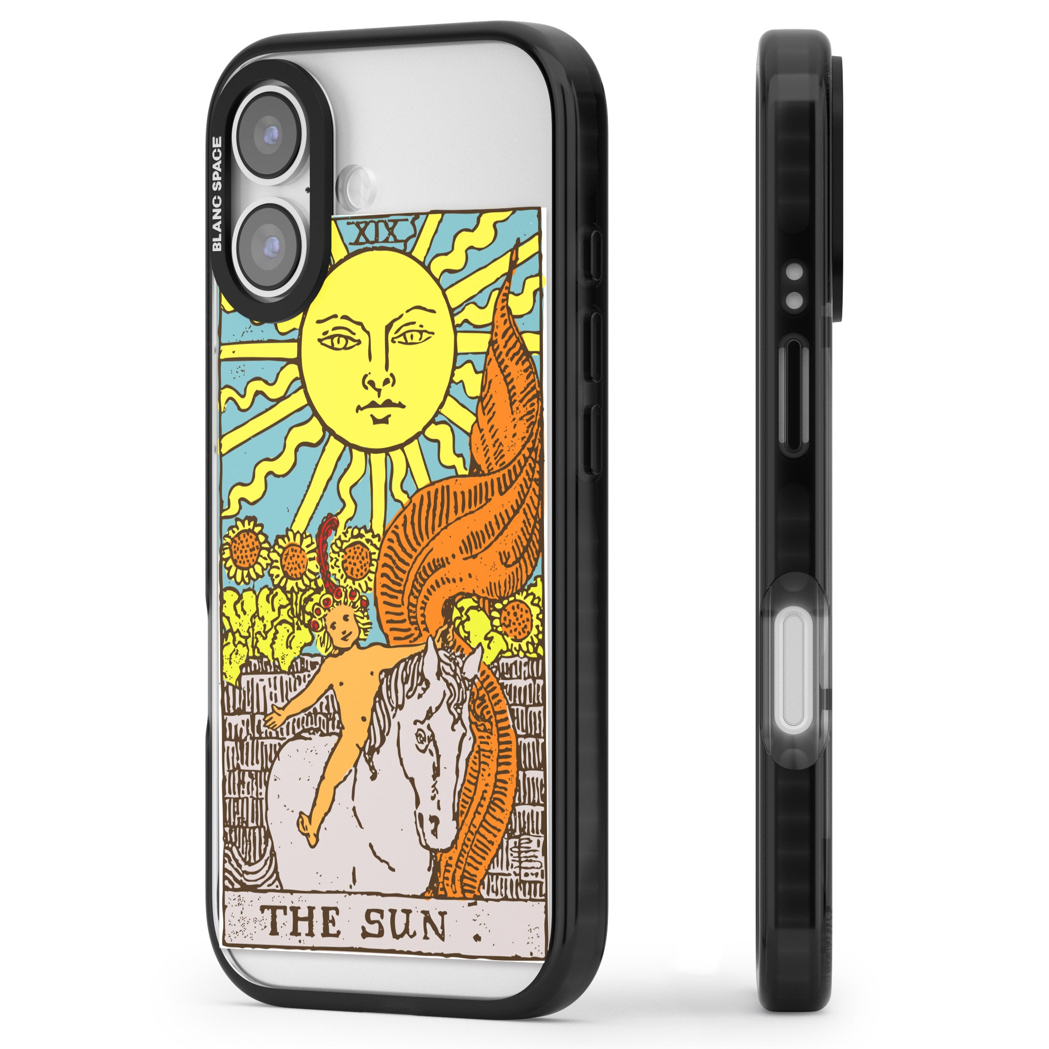 Personalised The Sun Tarot Card (Color) iPhone 17 Impact Pro Black Phone Case Side Profile