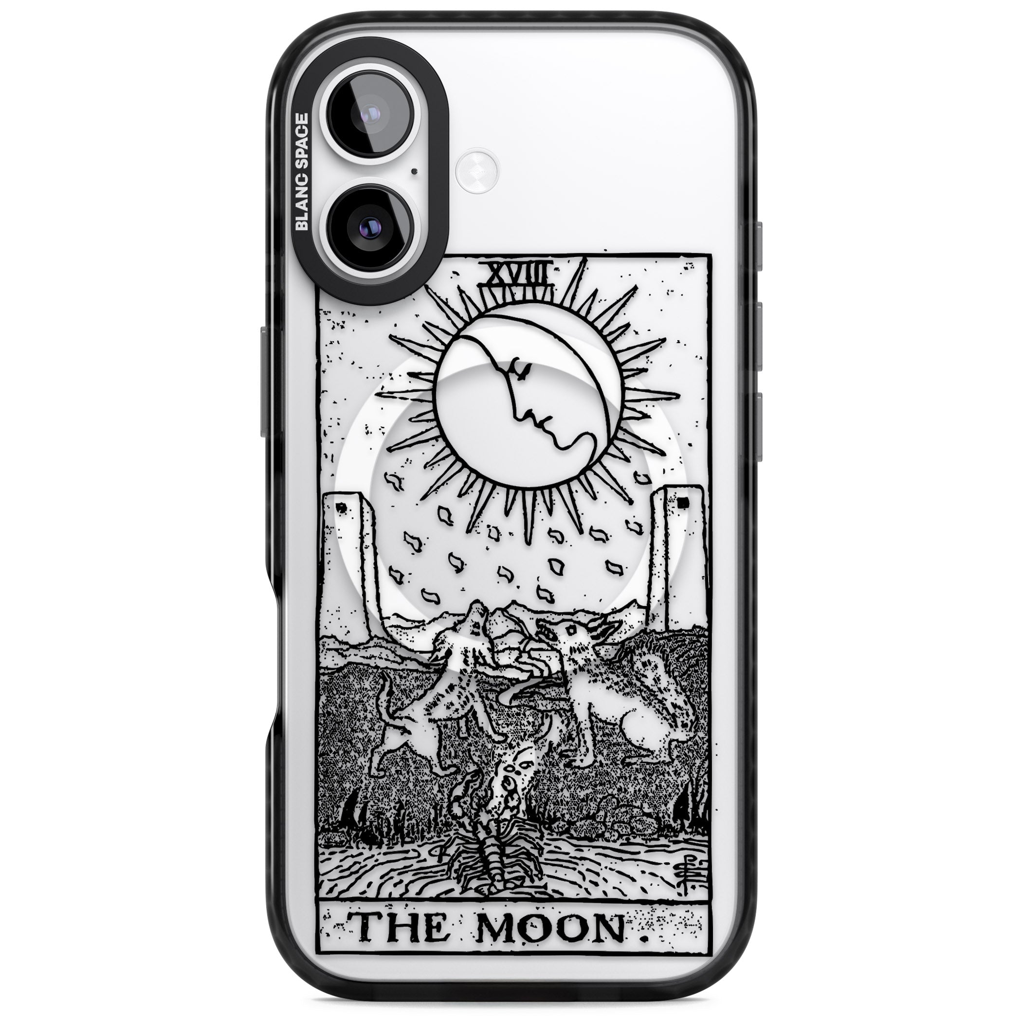 Personalised The Moon Tarot Card (Clear) iPhone 17 Impact Pro Black Phone Case