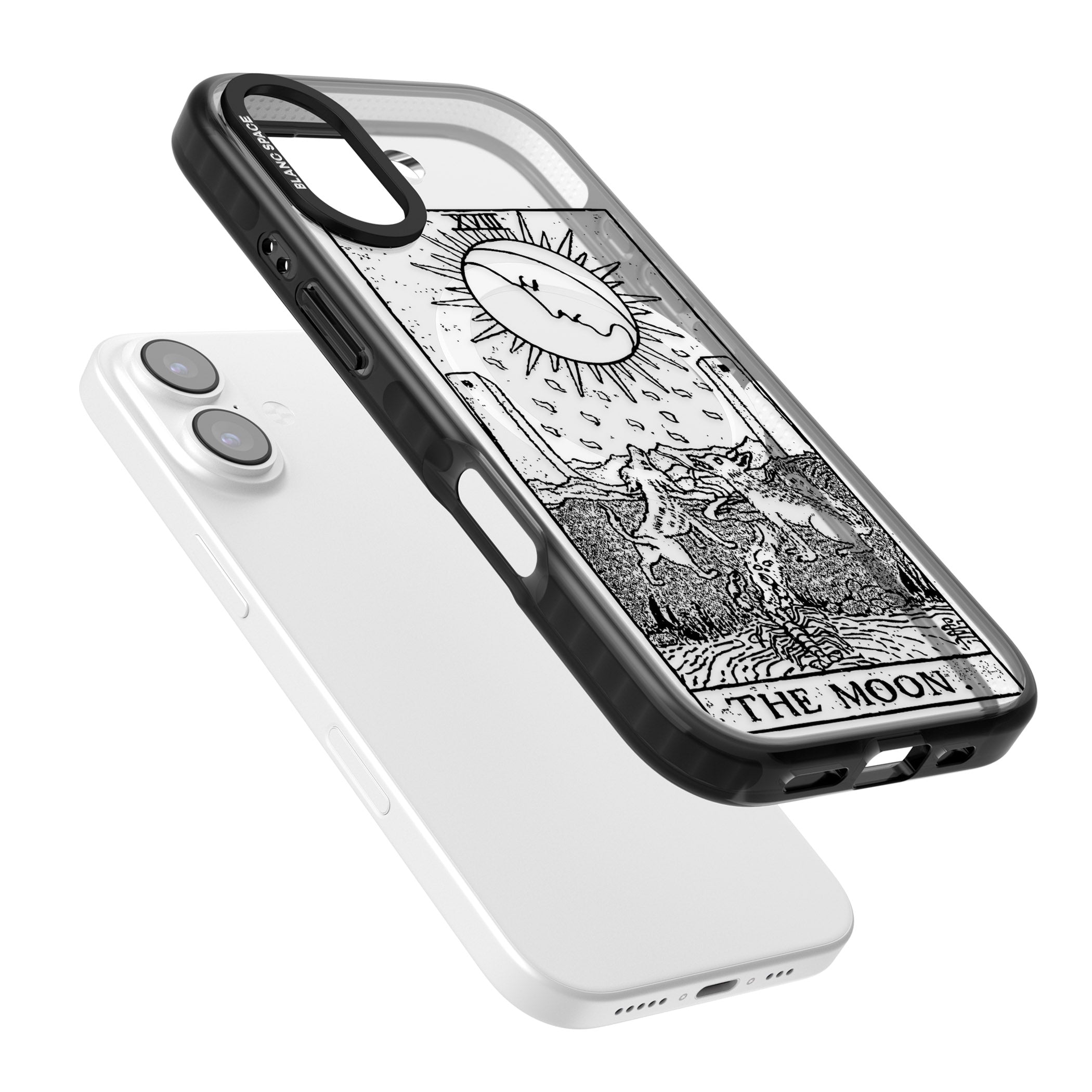Personalised The Moon Tarot Card (Clear) iPhone 17 Impact Pro Black Phone Case Colours