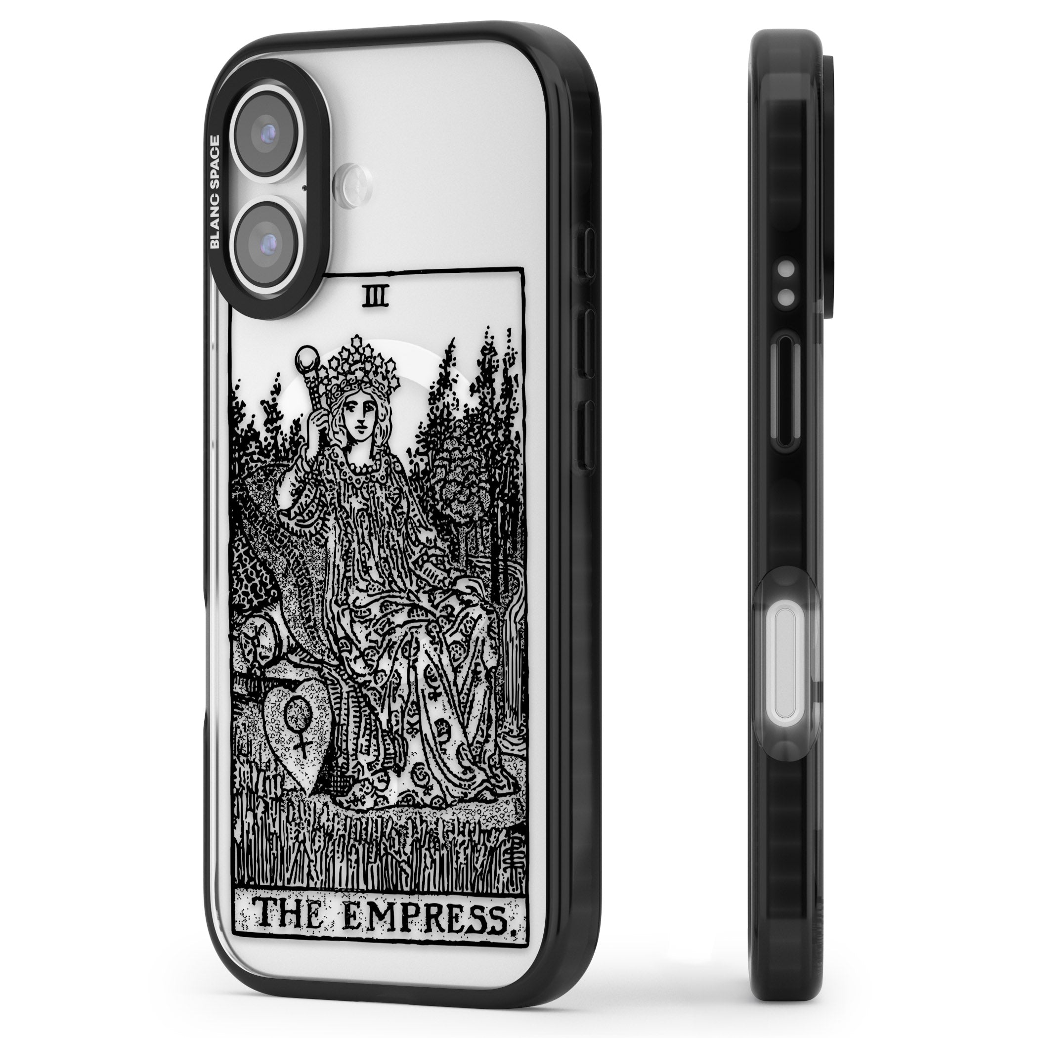 Personalised The Empress Tarot Card (Clear) iPhone 17 Impact Pro Black Phone Case Side Profile