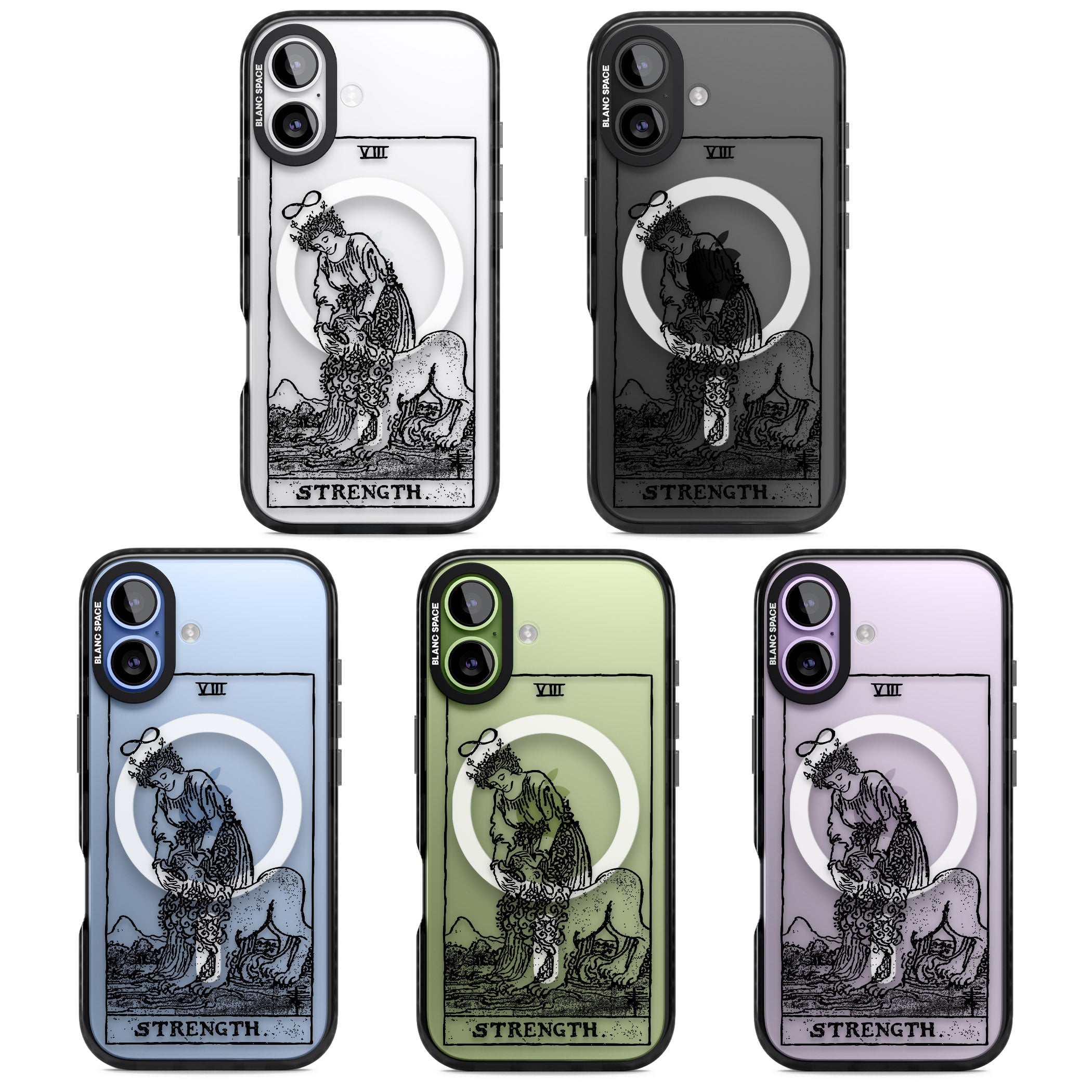 Personalised Strength Tarot Card (Clear) iPhone 17 Impact Pro Black Phone Case APT Impact Protection
