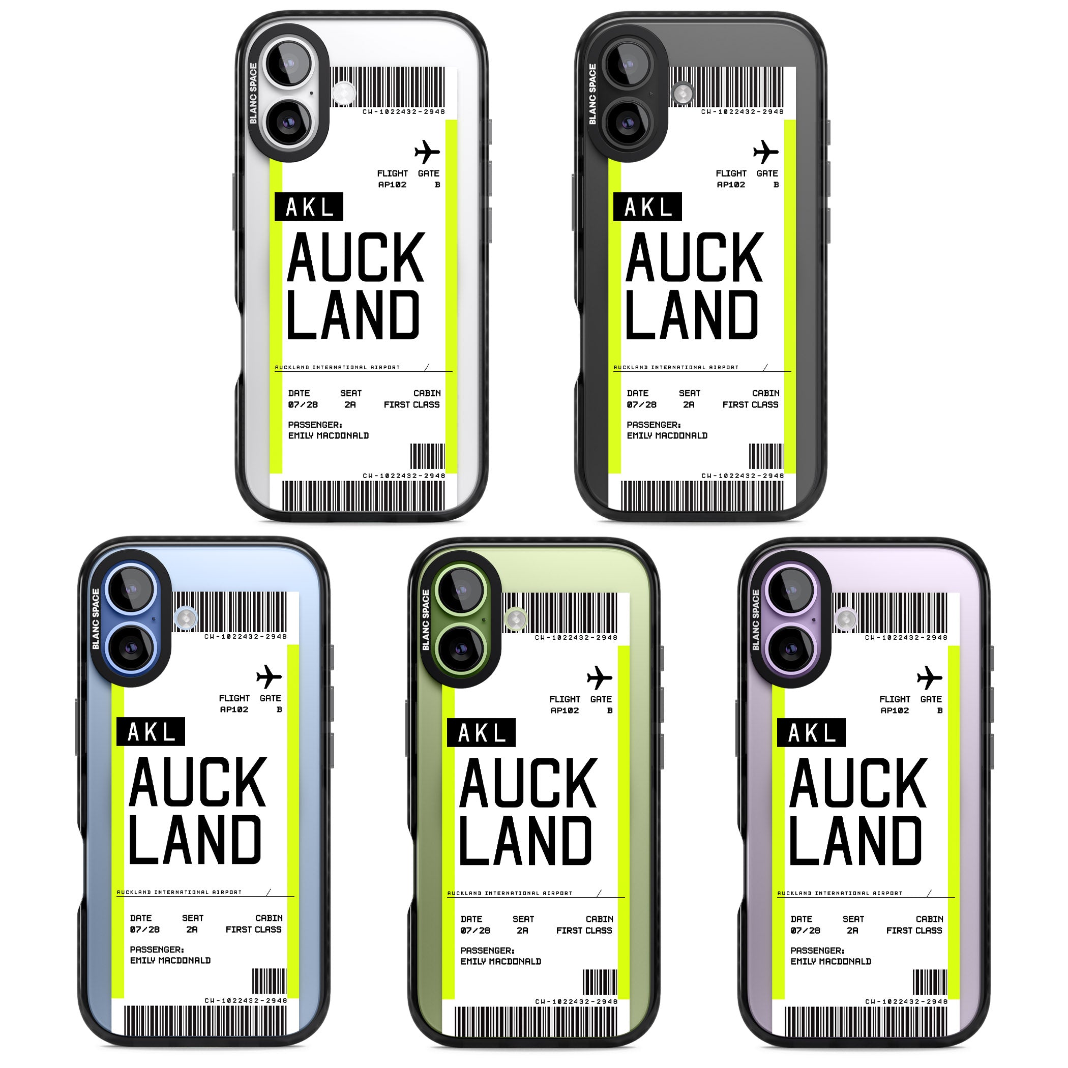 Personalised Auckland Boarding Pass iPhone 17 Impact Pro Black Phone Case APT Impact Protection