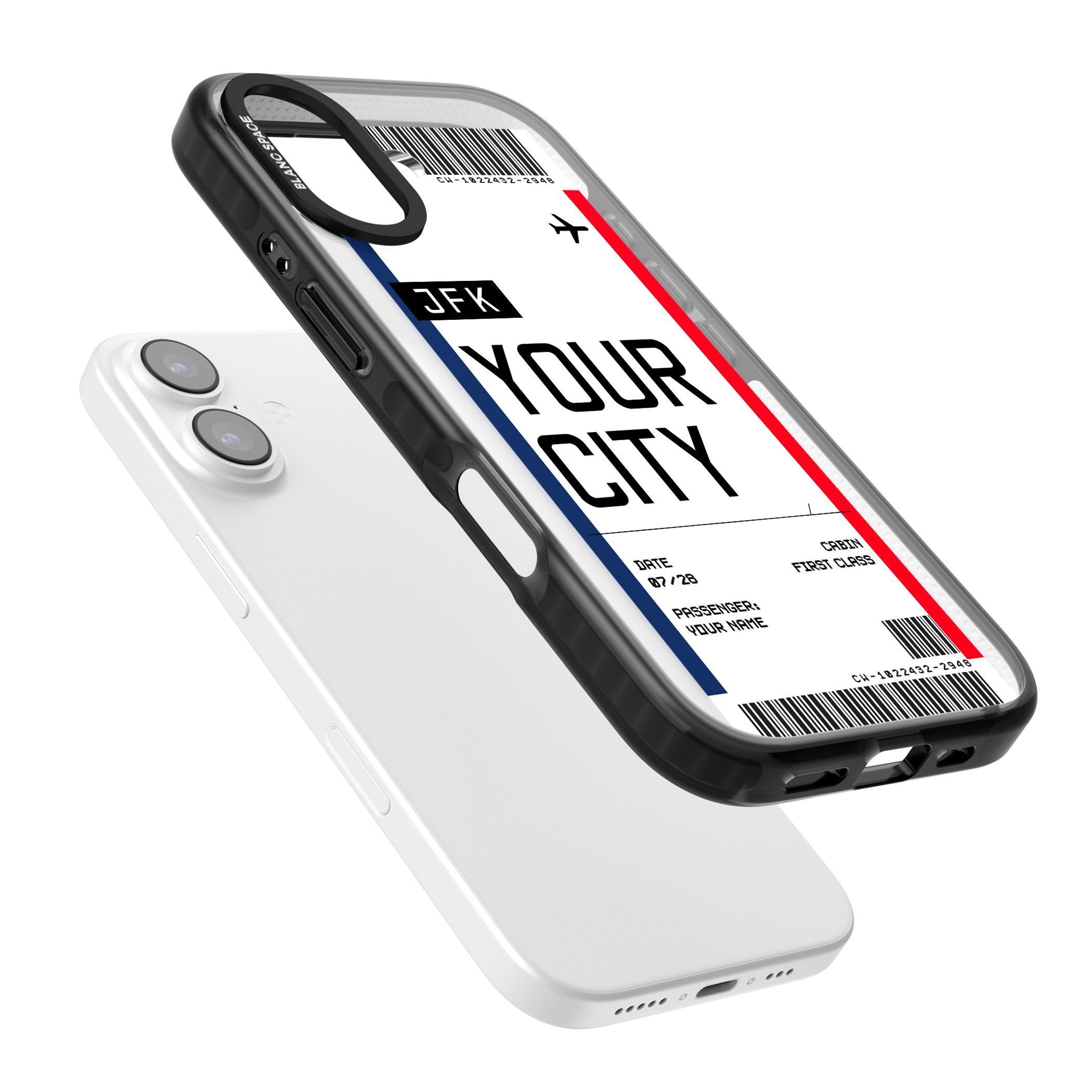 Personalised Create Your Own Boarding Pass Ticket iPhone 17 Impact Pro Black Phone Case Colours