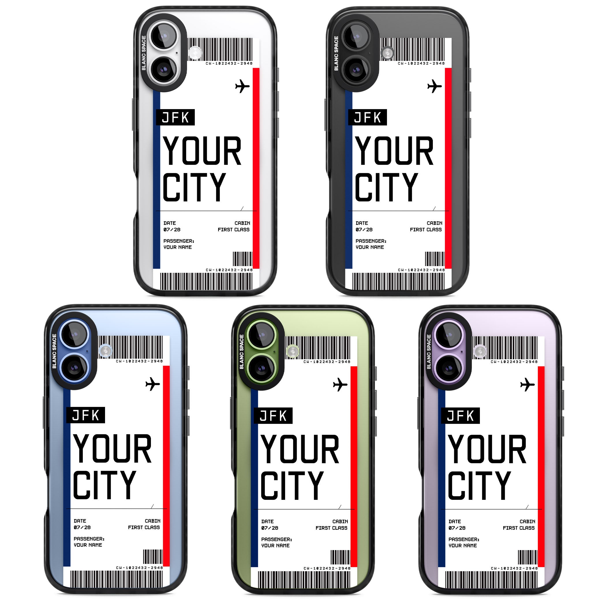 Personalised Create Your Own Boarding Pass Ticket iPhone 17 Impact Pro Black Phone Case APT Impact Protection