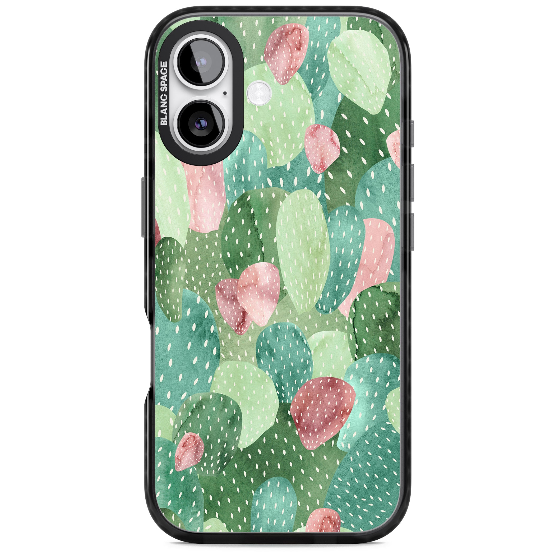 Cactus Charm iPhone 17 Impact Pro Black Phone Case