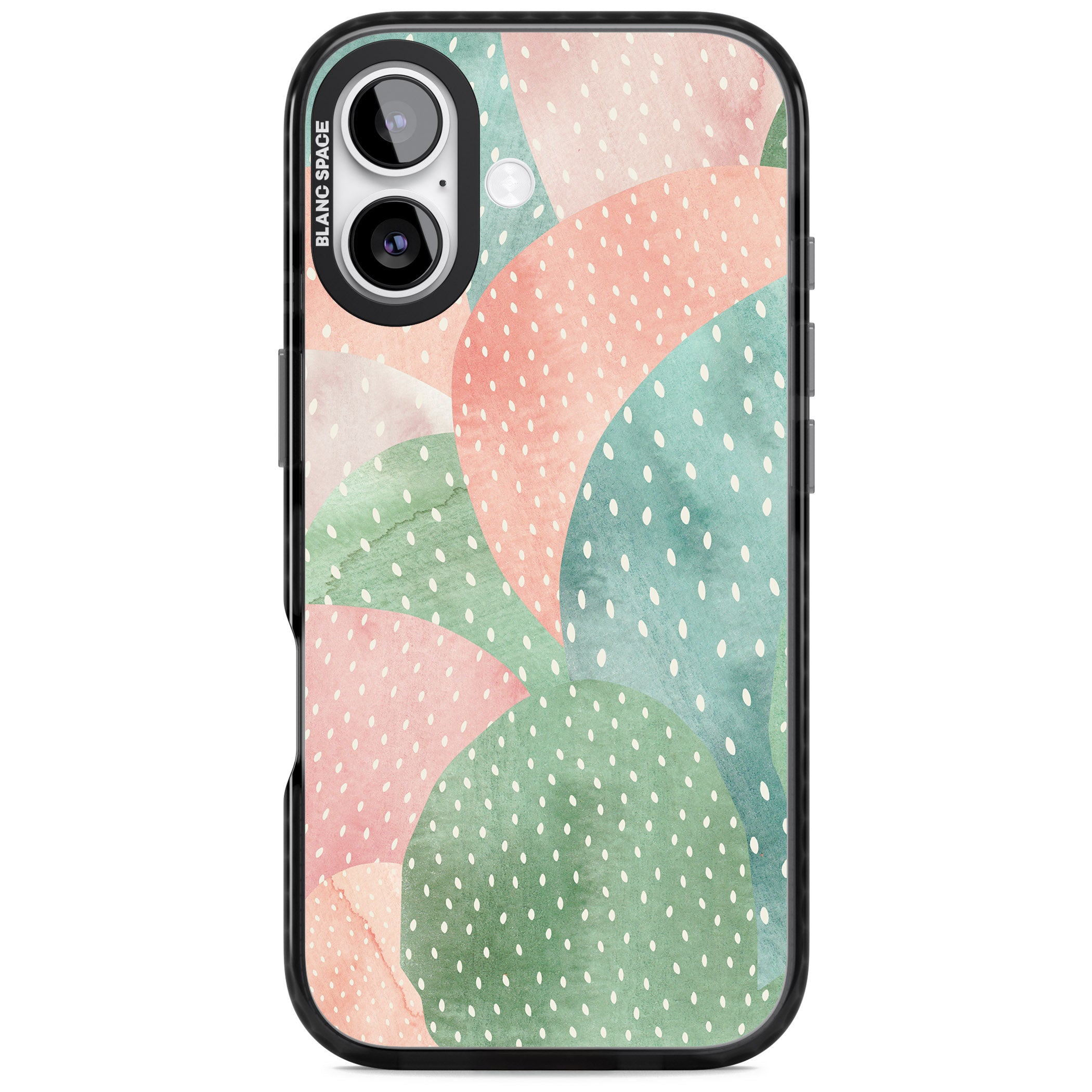 Pastel Cacti Pattern iPhone 17 Impact Pro Black Phone Case
